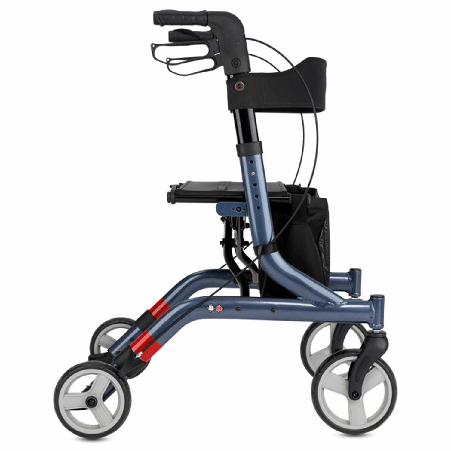 Bischoff & Bischoff Rollator Bischoff & Bischoff Capero Leichtgewichtrollator Nachtblau, Nylon-Sitzfläche, stabiler Komfort-Rückengurt, leicht faltbar