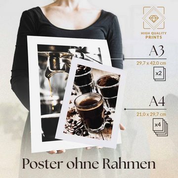 Heimlich Poster »Set als Wohnzimmer Deko, Bilder DINA3 & DINA4, Kaffee Küche«, Sprüche & Texte