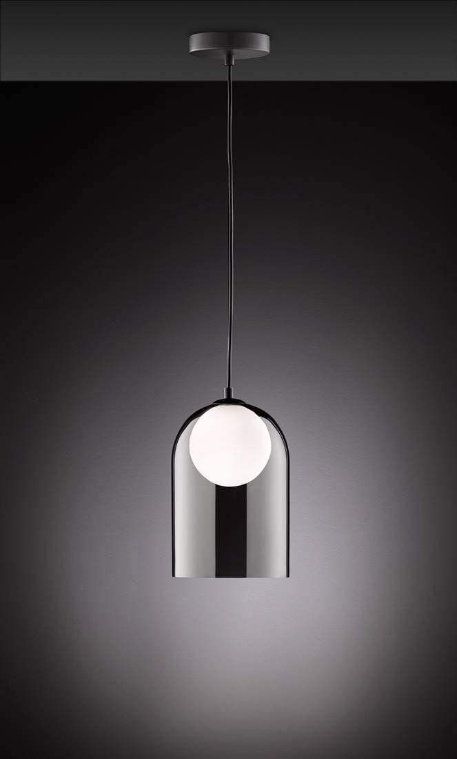 Licht-Erlebnisse Pendelleuchte TONY, ohne Leuchtmittel, Hängeleuchte G9 Schwarz Hängelampe Modern Glas Weiß