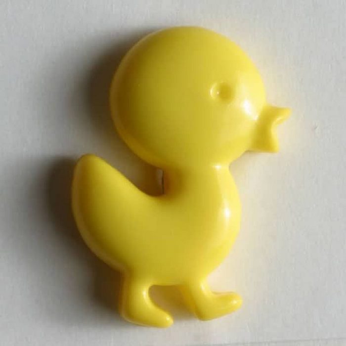 H-Erzmade Knopf Kinderknopf Knopf mit Öse Ente 18mm gelb 1 Stck