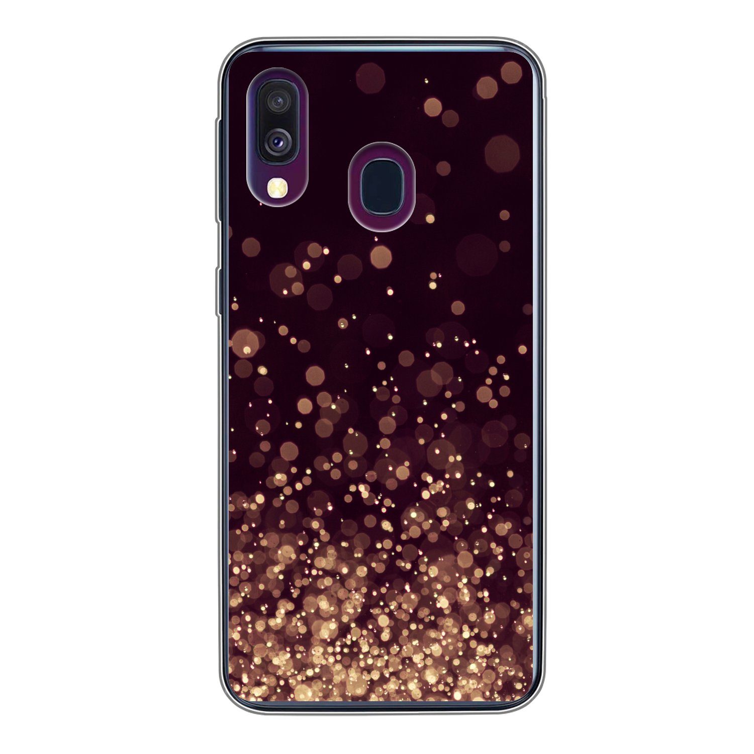 MuchoWow Handyhülle für Samsung Galaxy A40 Abstrakt - Glitzer - Licht - Design, Smartphone-Bumper, Print, Handy Schutzhülle Dünn