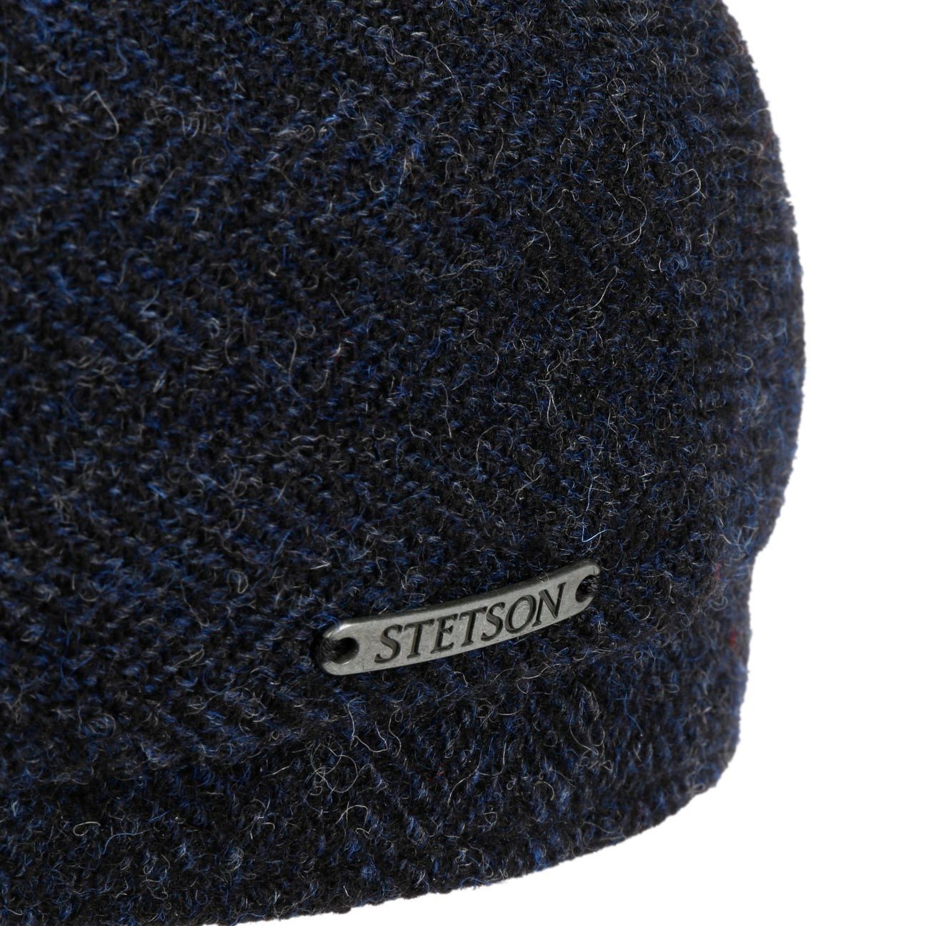 Flat EU Cap (1-St) the schwarz-blau Stetson mit Schirm, Flatcap in Made