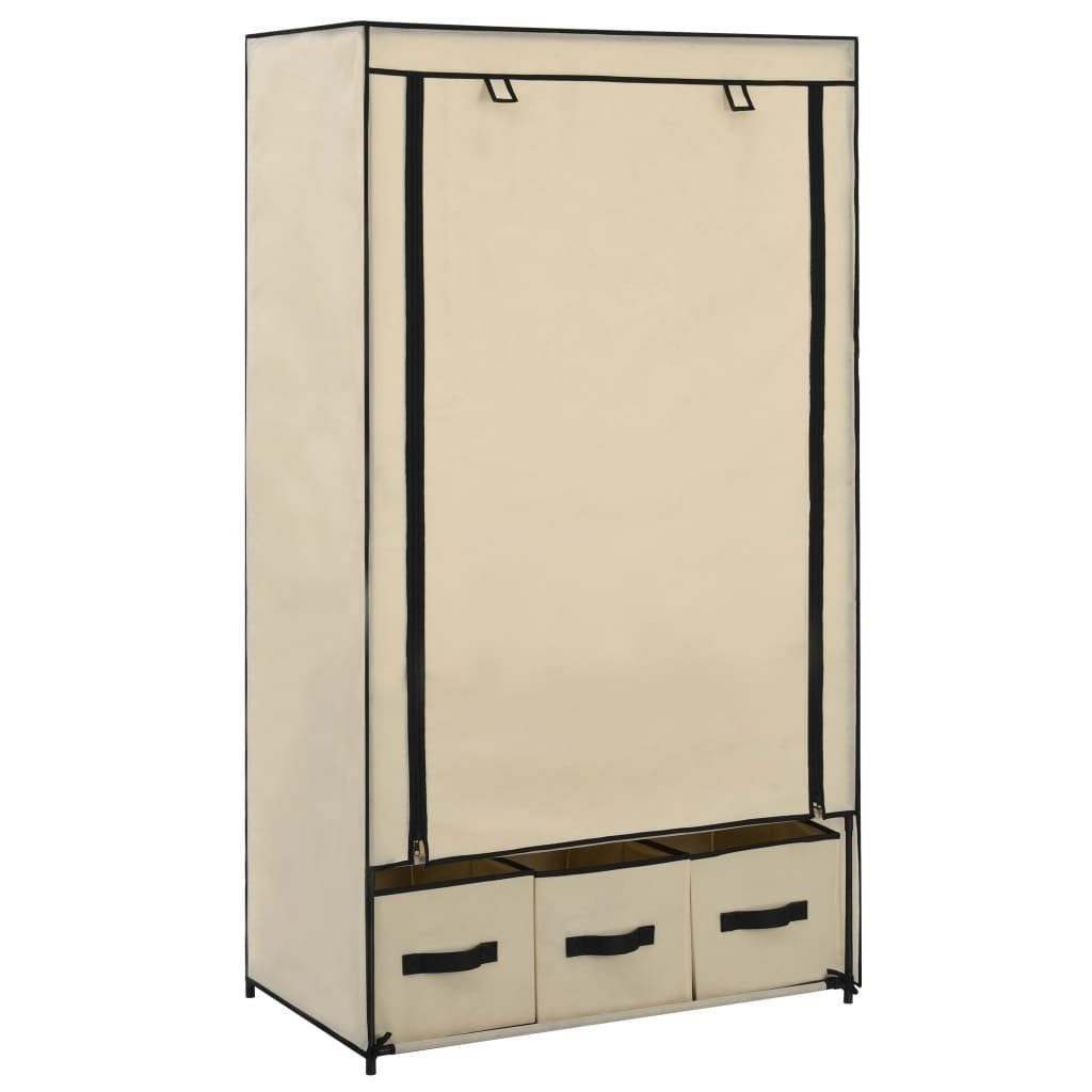 furnicato Kleiderschrank Creme 87 x 49 x 159 cm Stoff