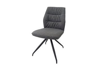 byLIVING Stuhl PEGGY (2er-Set, Webstoffbezug in grau, Metallgestell in schwarz), Hoher Komfort durch hochwertiger Polsterung