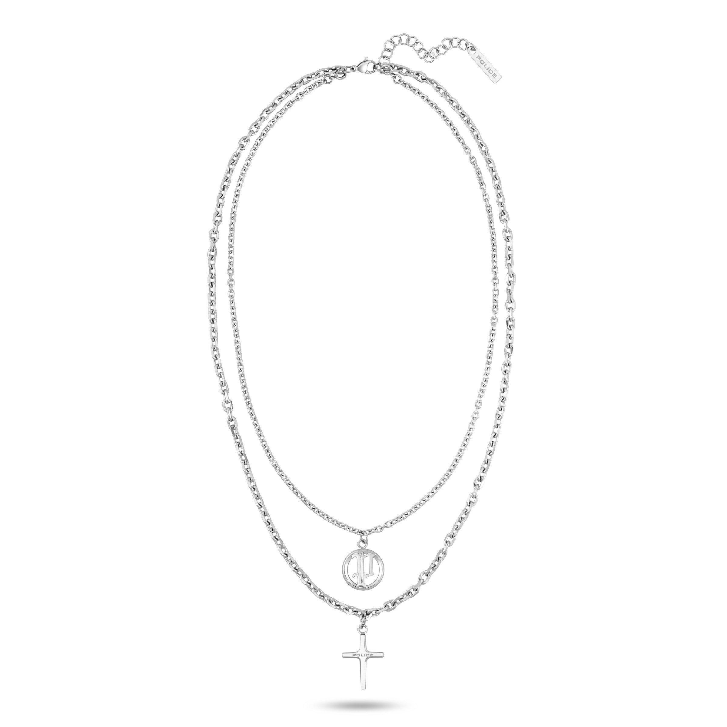Police Kette mit Anhänger Duality Kreuz Layering (Set, 2-tlg)