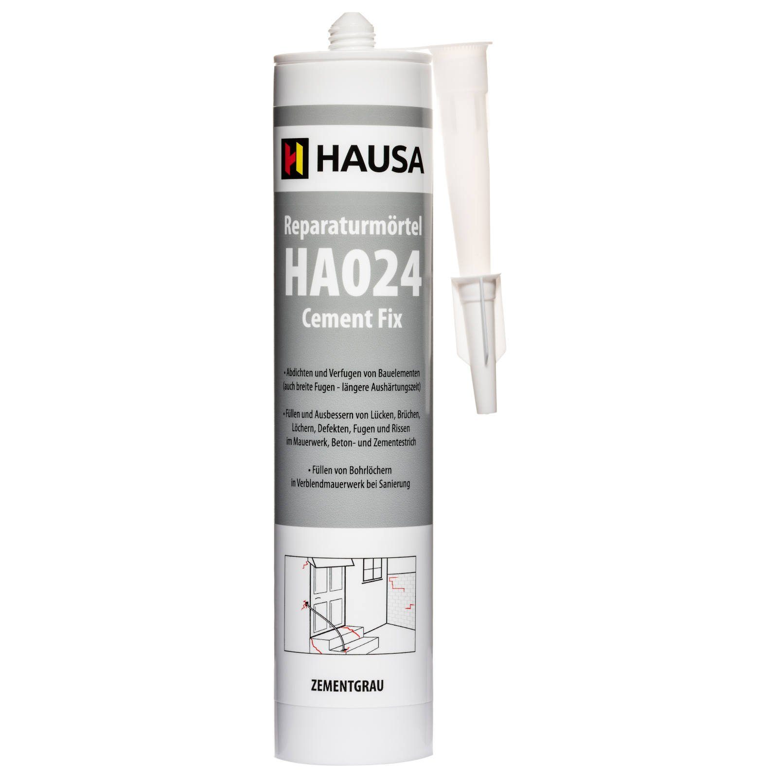 Hausa Fix, (Reparaturmasse Cement Rißacryl Fugenmörtel Repair der HA024), Reparaturmörtel Struktur, Reparaturmasse, mit 310-tlg.,