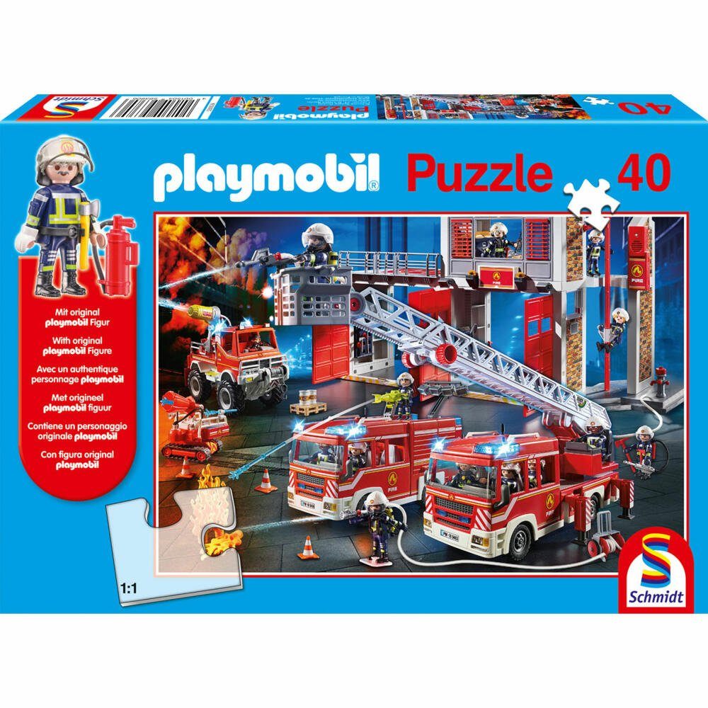 Schmidt 40 Puzzleteile Teile, Playmobil 40 Spiele Puzzle Feuerwehr