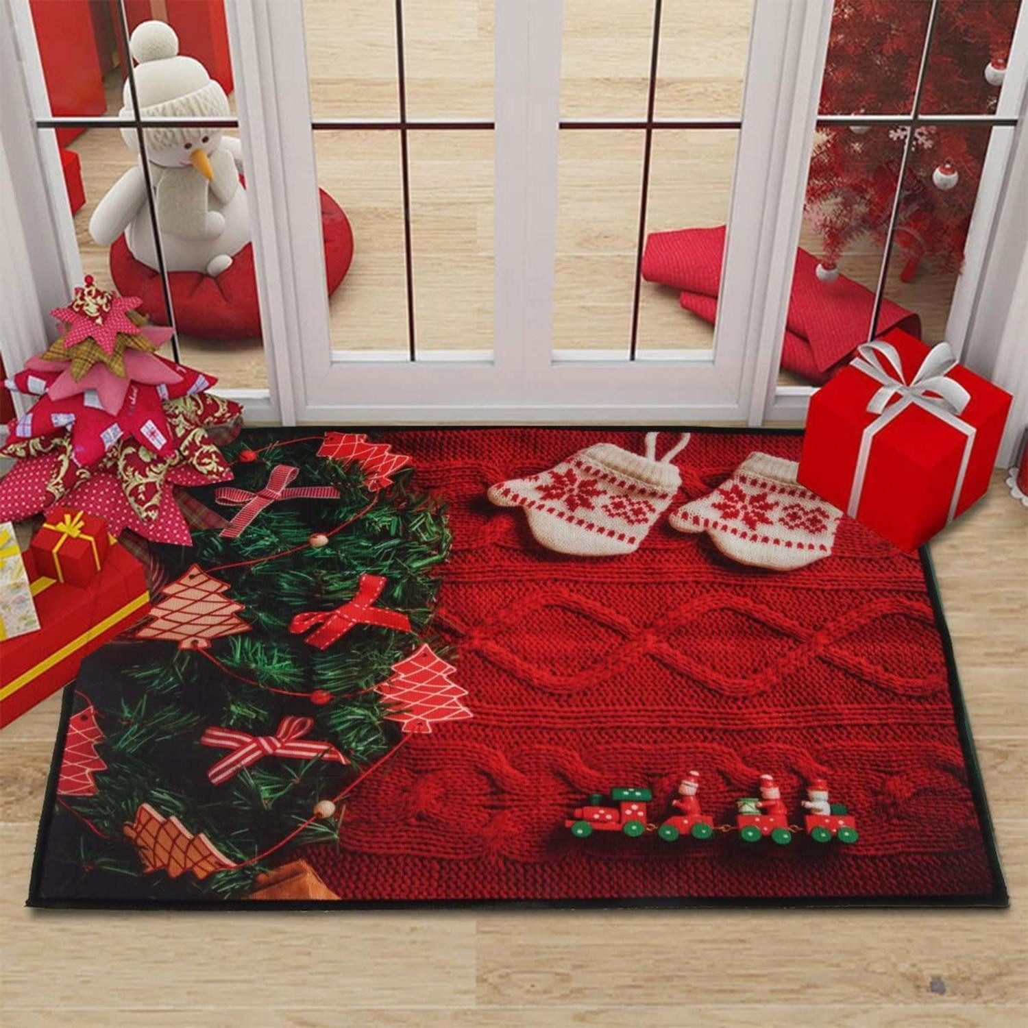 LuxusKollektion Fußmatte Weihnachtsmatte 40x60cm Polyester Kristallsamt, rechteckig, Höhe: 5 mm