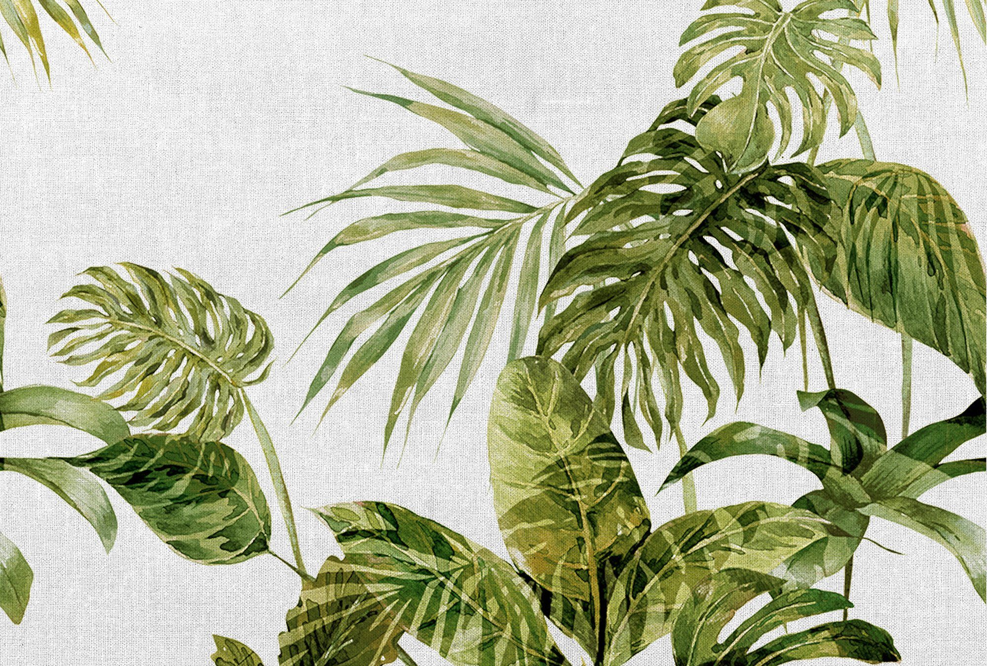 Architects Paper Fototapete Atelier 47 Tropical Leaves Artwork 1, glatt, botanisch, (4 St), Vlies, Wand, Schräge, Decke