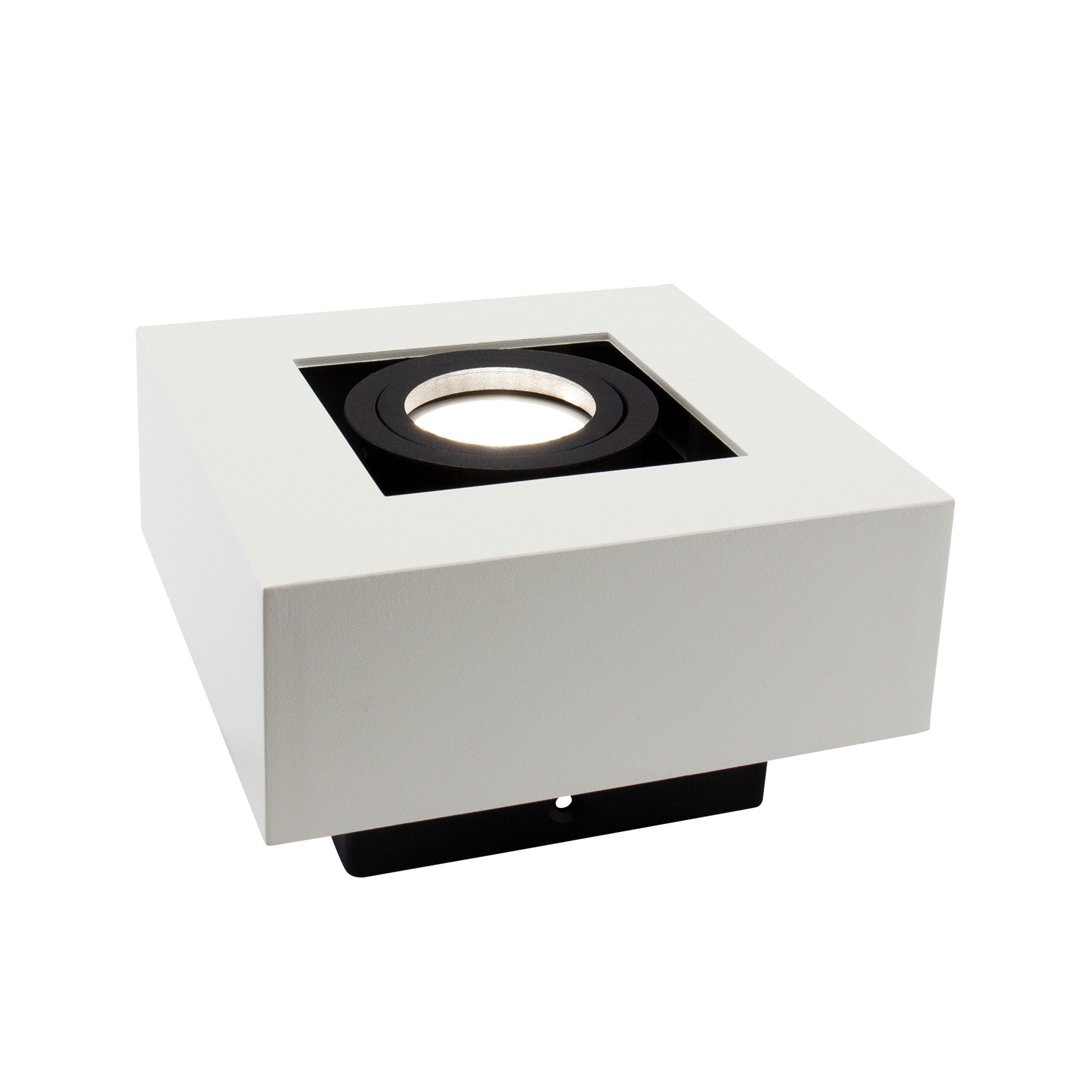 Spectrum Aufbauleuchte Mirora GU10 schwarz & weiß Deckenleuchte schwenkbar IP20 max.35W eckig, Kein Leuchtmittel enthalten, Schwenkbar
