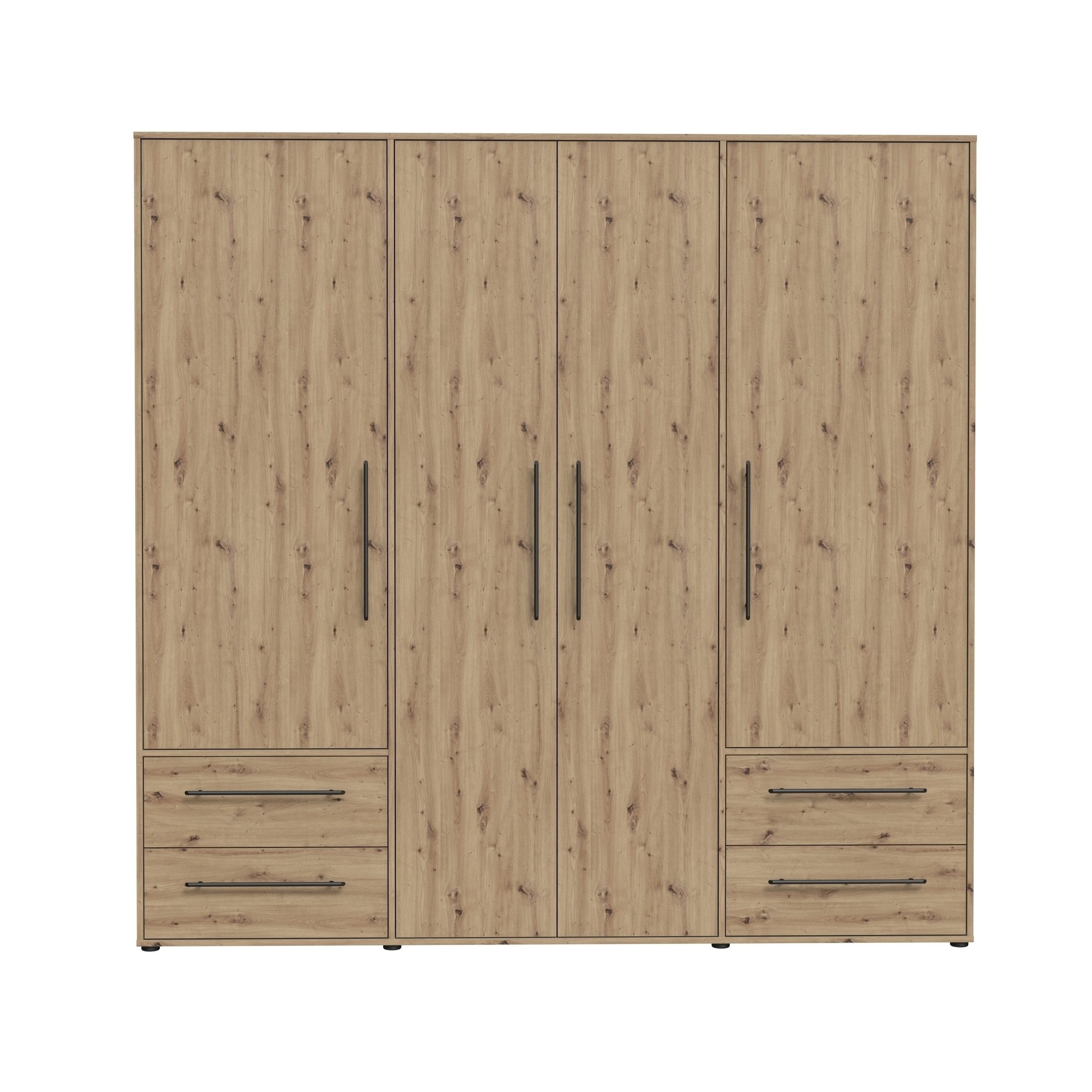 PREISBRECHER Drehtürenschrank MOKKARIS in Artisan Eiche Dekor - 205,9x200,1x58,8cm (BxHxT)
