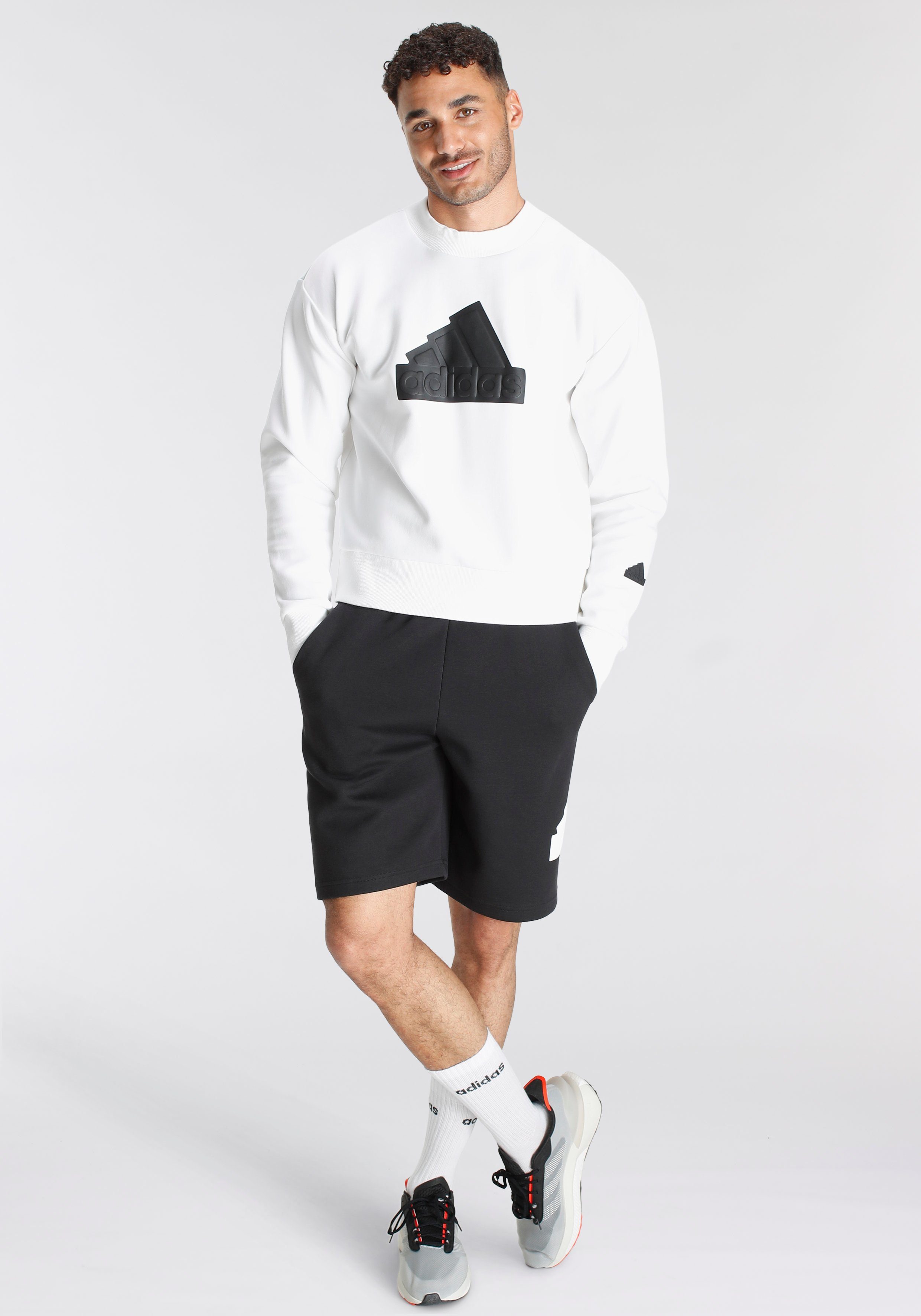 adidas SPORT / White OF ICONS BADGE FUTURE Sportswear Sweatshirt Black