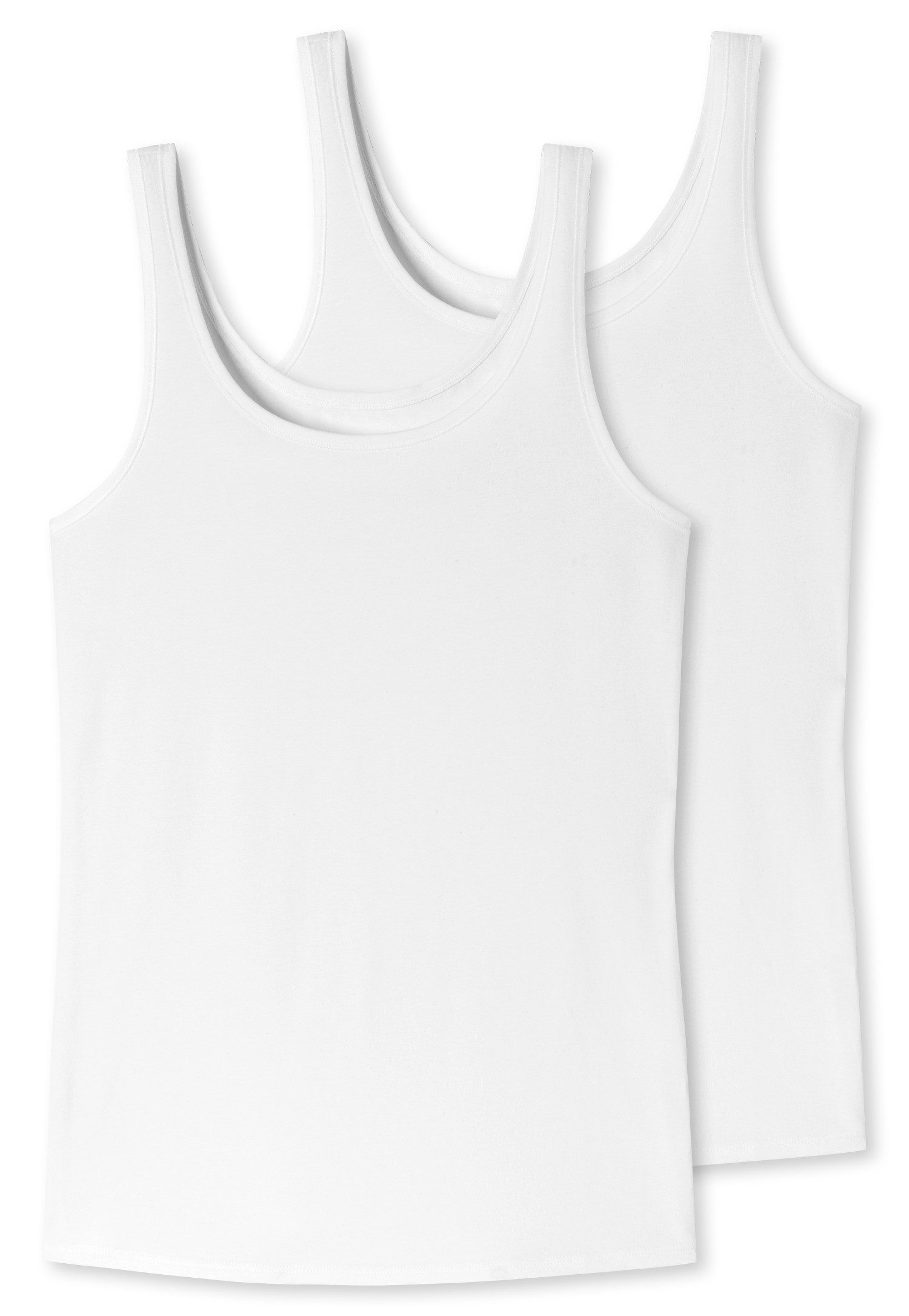 uncover by SCHIESSER Trägertop Uncover Cotton (2er Pack) tiefer Rundhalsausschnitt, breite Träger, elastisch, weich