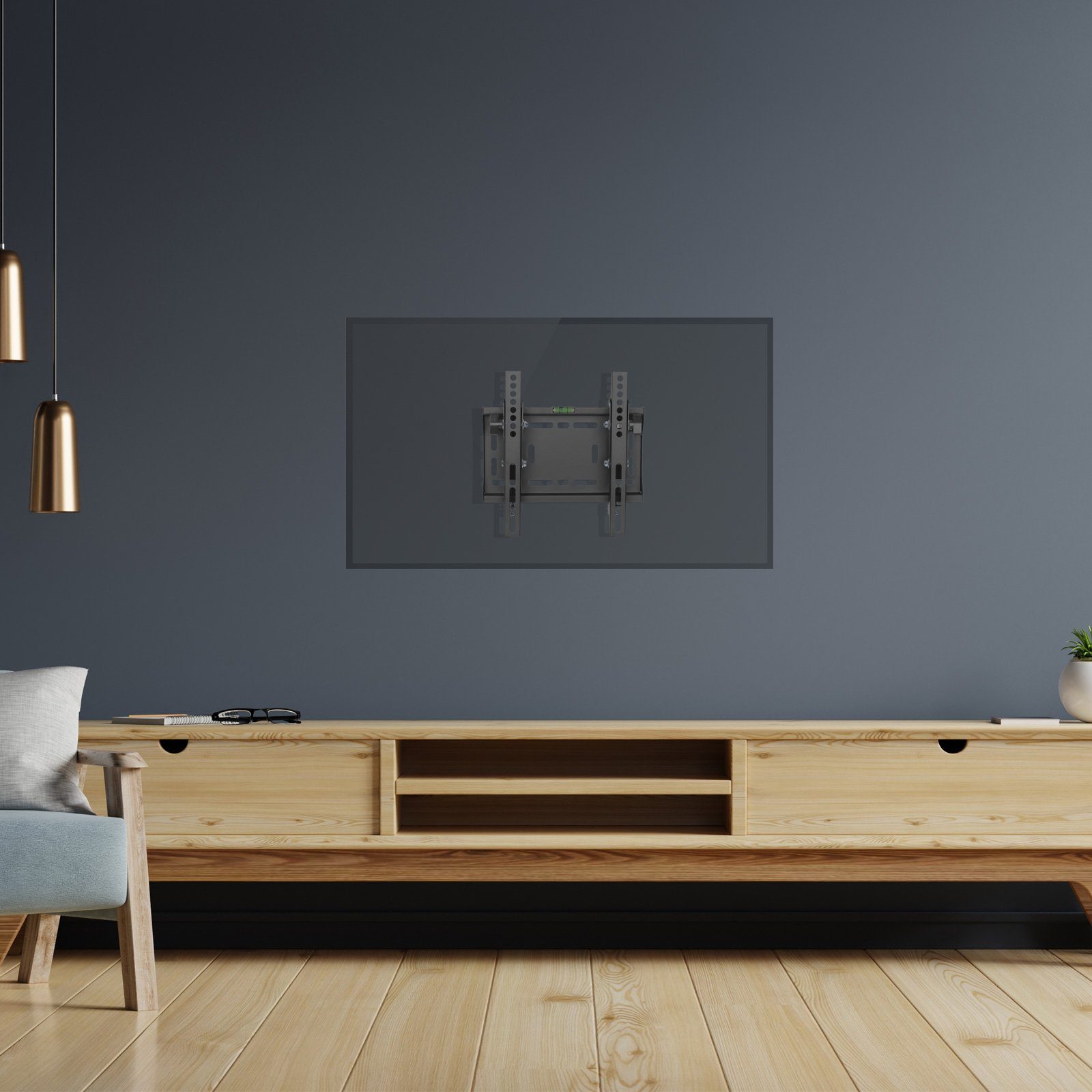 CAVO TV-Wandhalterung TV-Halterung neigbar, für Flach & Curved Fernseher & Monitor, (bis 42 Zoll, für 23 - 42 Zoll Bildschirme bis 50 kg, max. VESA 200x200 mm) – Bild 4 von 5