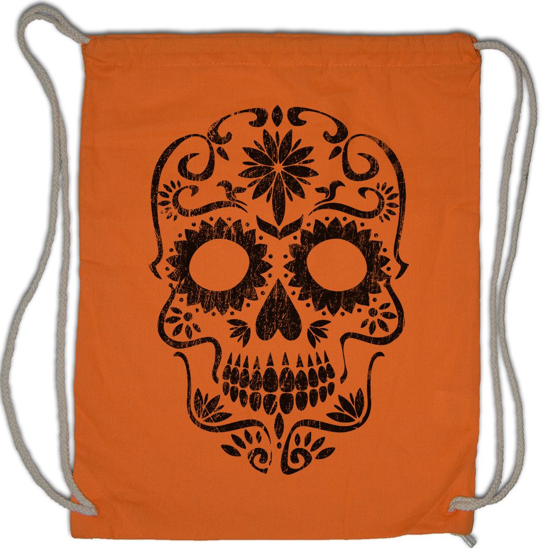 Turnbeutel Mexican Sugar Skull II Turnbeutel Schädel Totenschädel Totenkopf