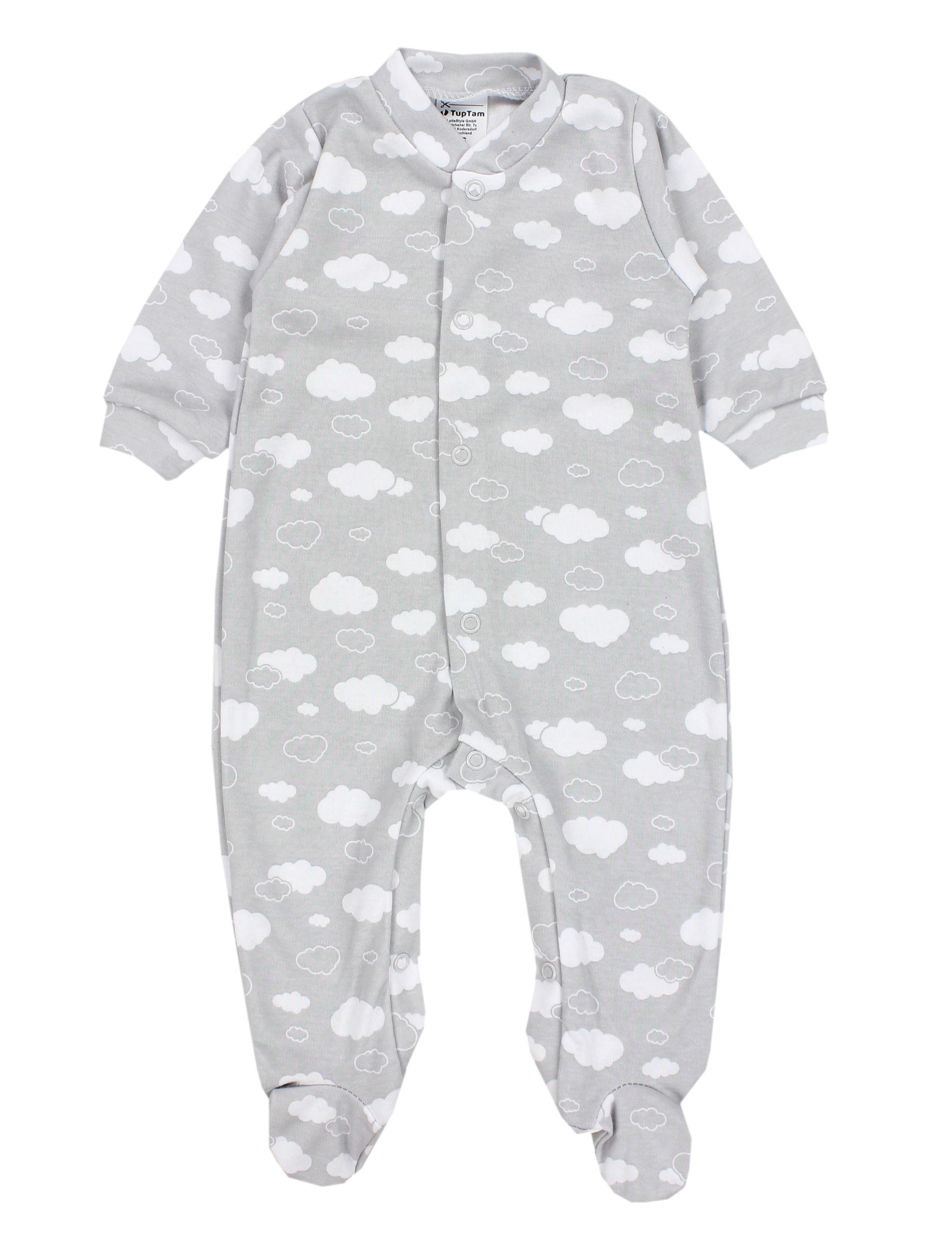 Fuß Farbenmix Jungen Schlafstrampler 3er Langarm Schlafoverall Baby Pack mit 1 TupTam Schlafanzug