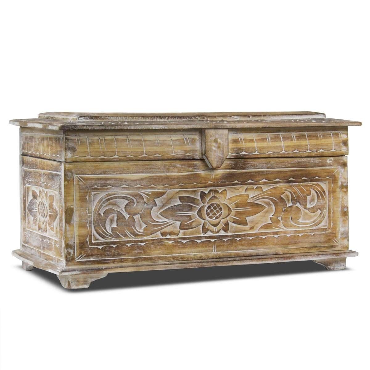 Oriental Galerie Truhe Truhe Albesiaholz Natur WW 60 cm Groß (1 St) günstig online kaufen