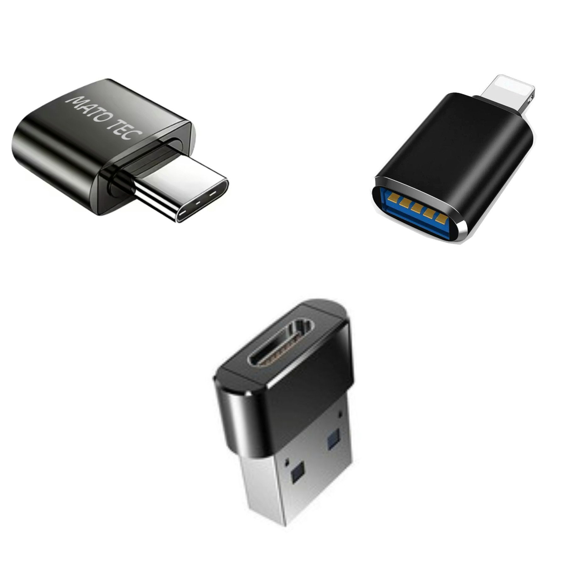 3 USB A auf USB C OTG Adapter iPhone Samsung iPad Android USB-Adapter Adapter