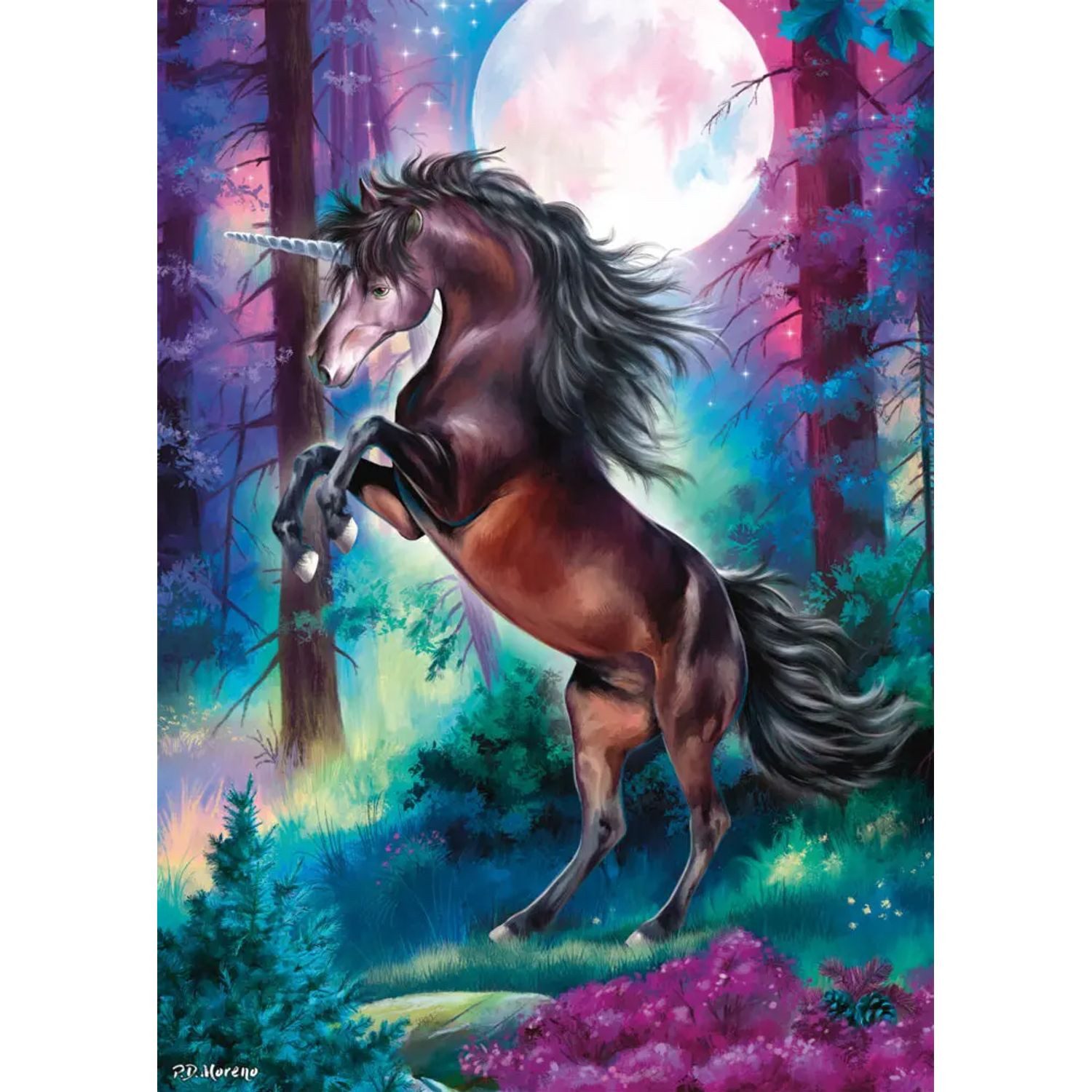 Schmidt Spiele Puzzle Einhorn bei Vollmond, 1000 Puzzleteile