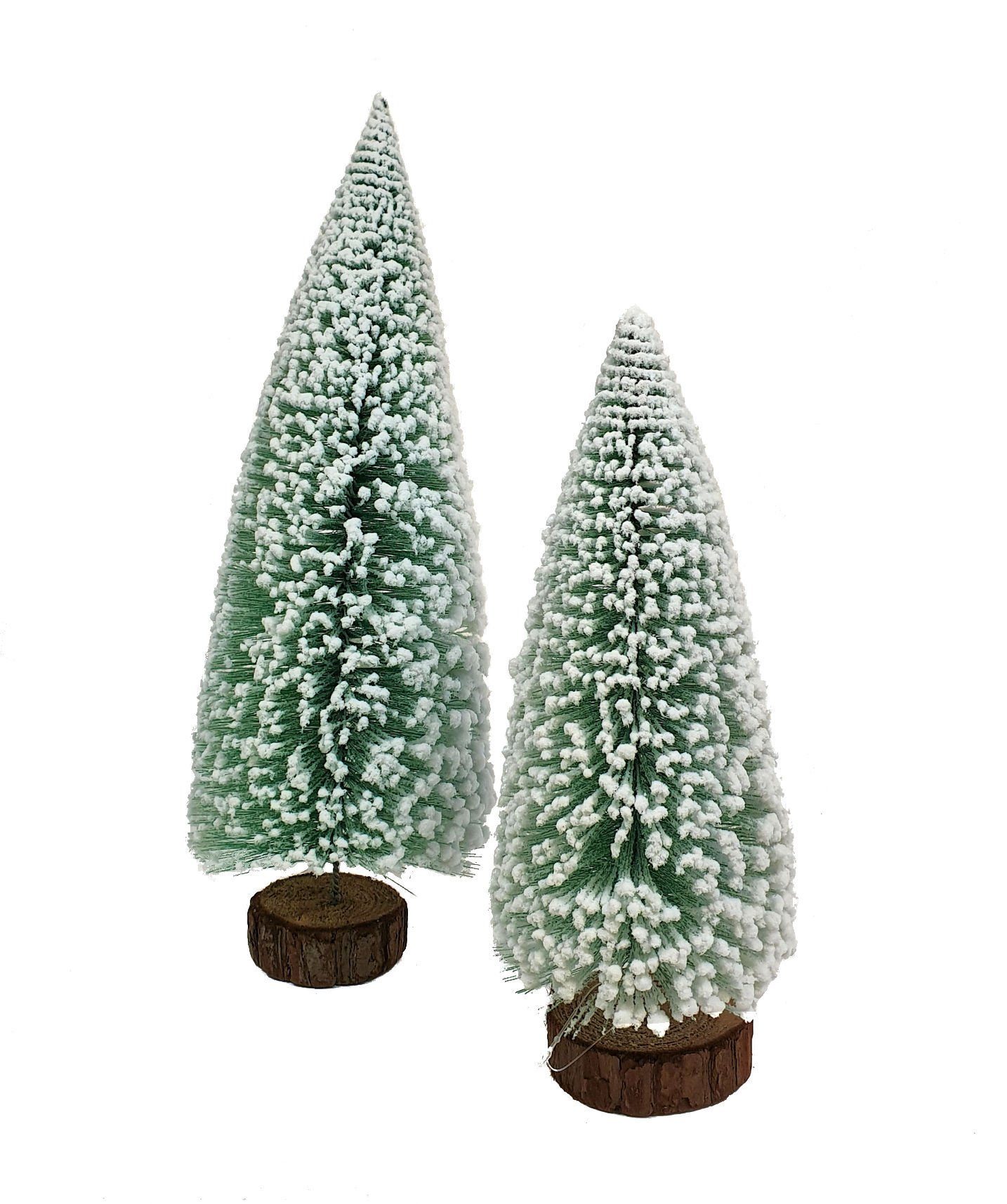 Spetebo Dekobaum Deko Bäume 2er Set - verschneite Bäume 35 + 26 cm (Set, 2 günstig online kaufen