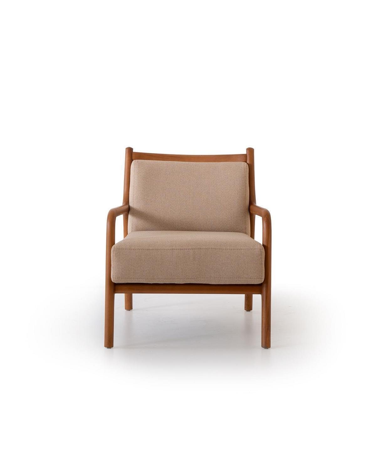 Wohnzimmer Möbel (1-St., in Modern Sessel Made Design Sessel), Polsterung Europa JVmoebel Luxus Sessel 1x Beige