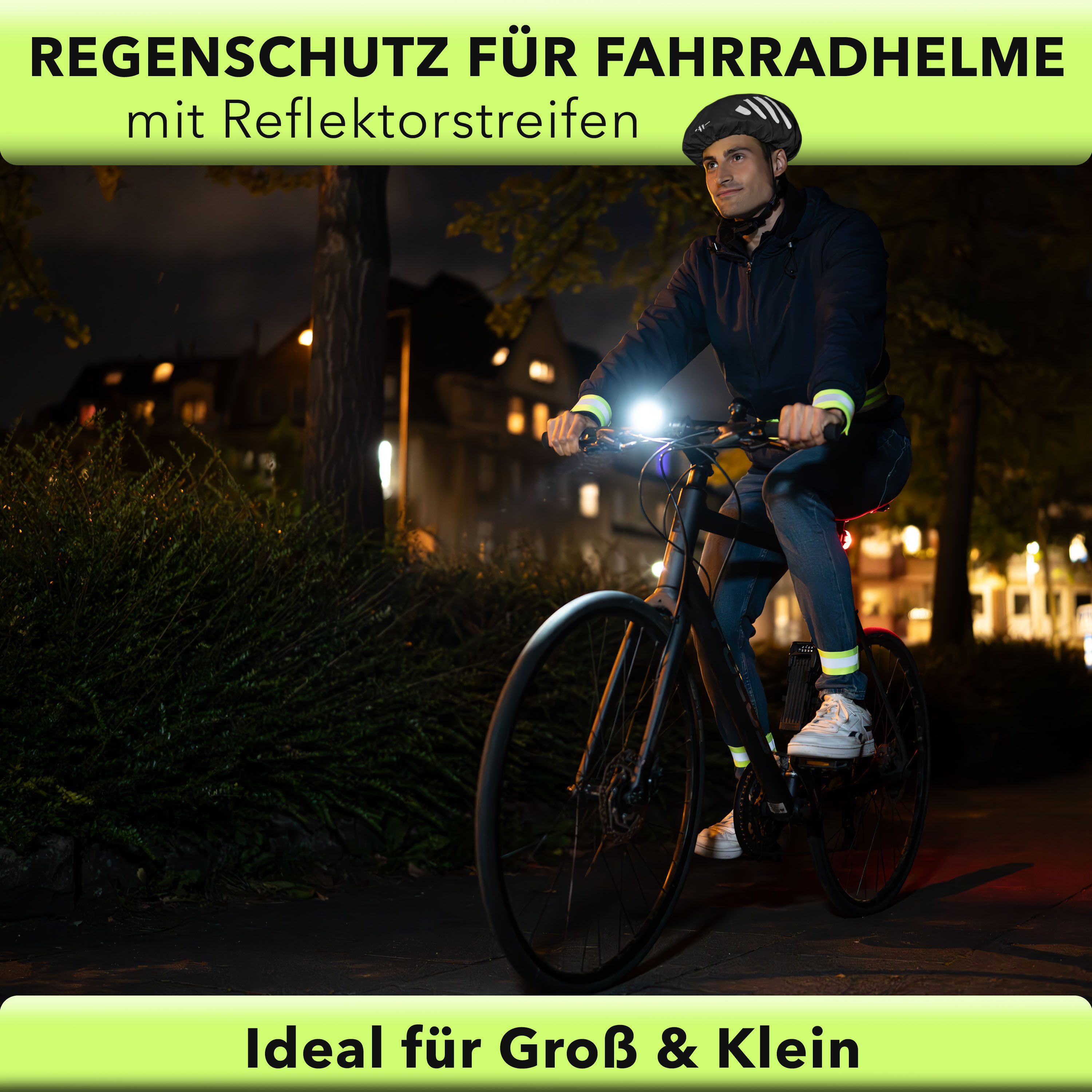 AVANA Fahrradhelmüberzug Regenschutz für Fahrradhelm reflektierende Abdeckung Regenüberzug, Reflektoren, Wasserdicht