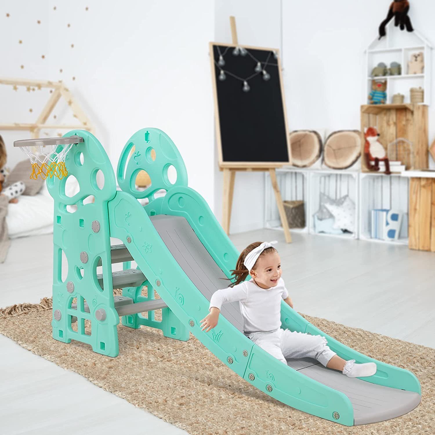 TLGREEN Rutsche Kinderrutsche Faltbar, Klappbar Kleinkinderrutsche