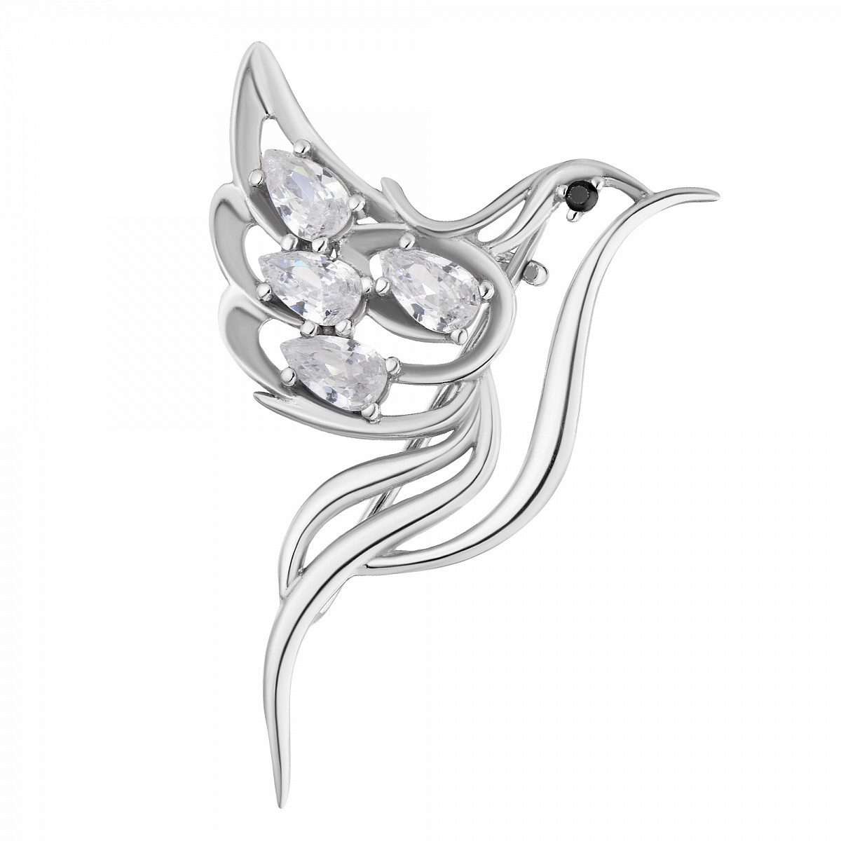 Secretforyou Anstecknadel Brosche Anstecknadel 925 Silber Zirkonia Steine Taube Echtschmuck