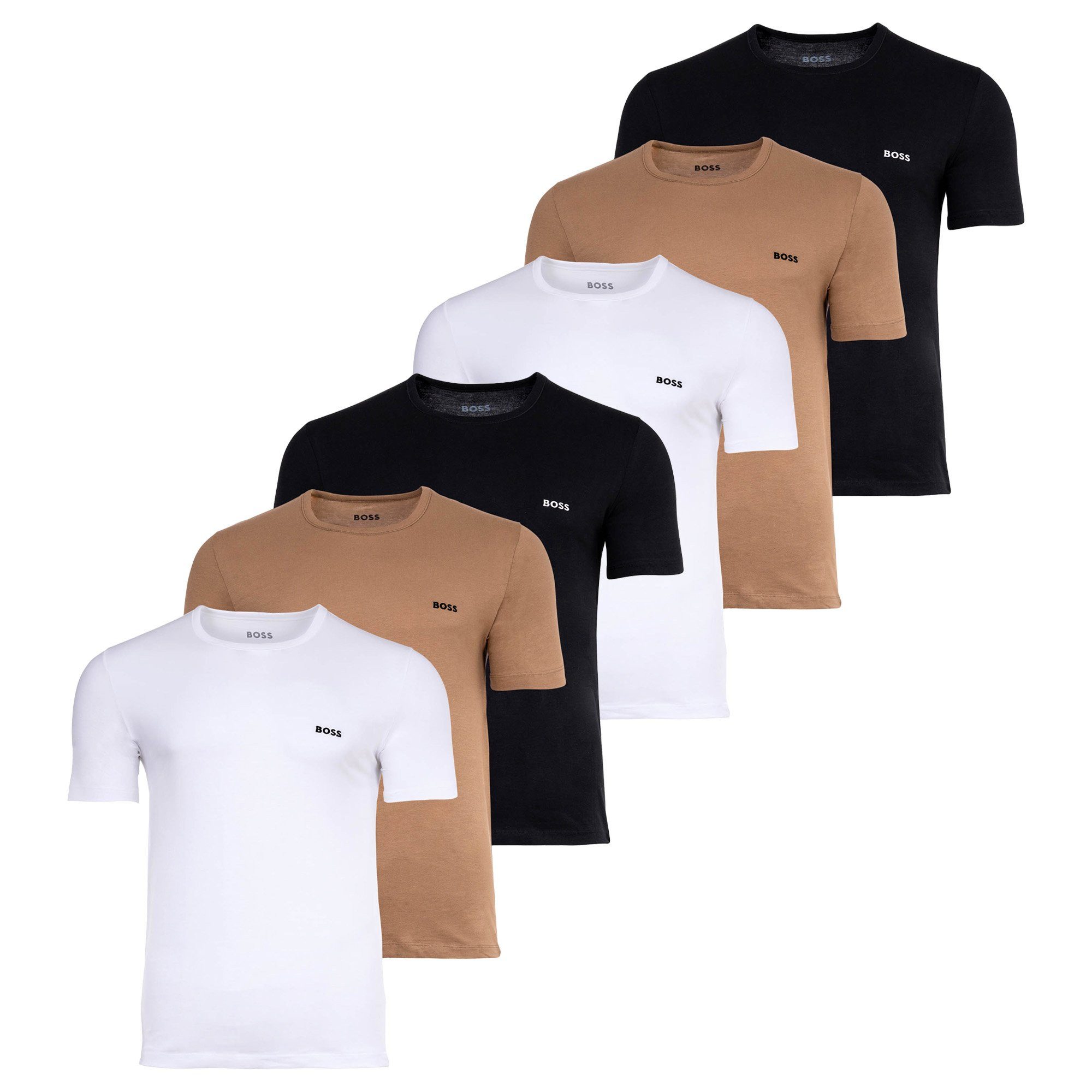 BOSS T-Shirt Herren T-Shirt 6er Pack Baumwolle (Packung, 6er Pack) günstig online kaufen