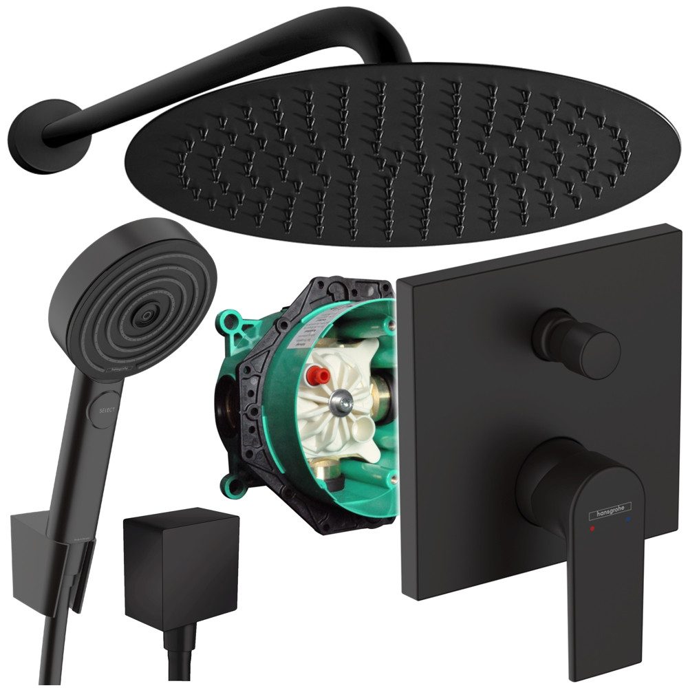 Hansgrohe und Jowi Duscharmatur Vernis Shape Unterputz Duscharmatur Schwarz günstig online kaufen