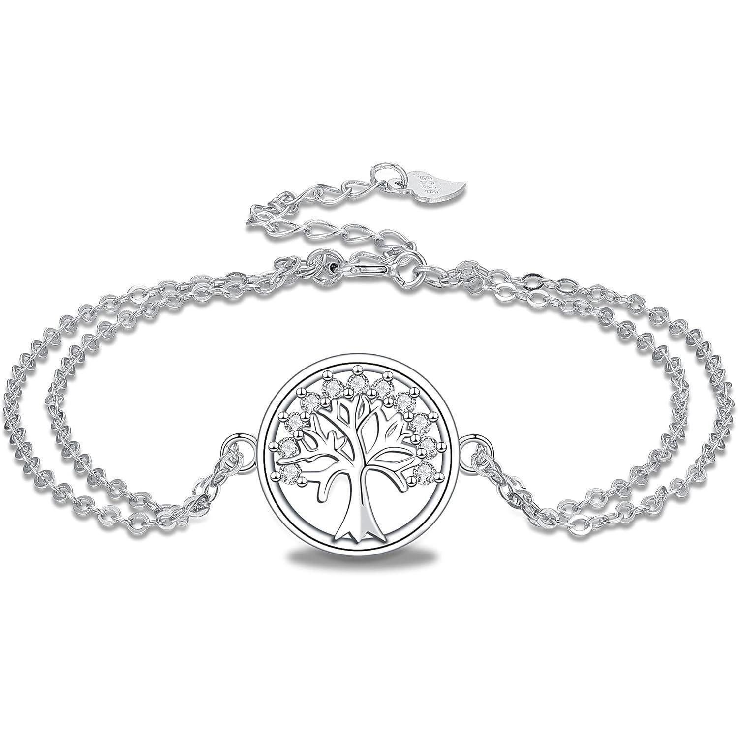LuxusKollektion Schmuckset Armbänder Damen Silber 925 Geschenk Mama Ehefrau Freundin Silbe