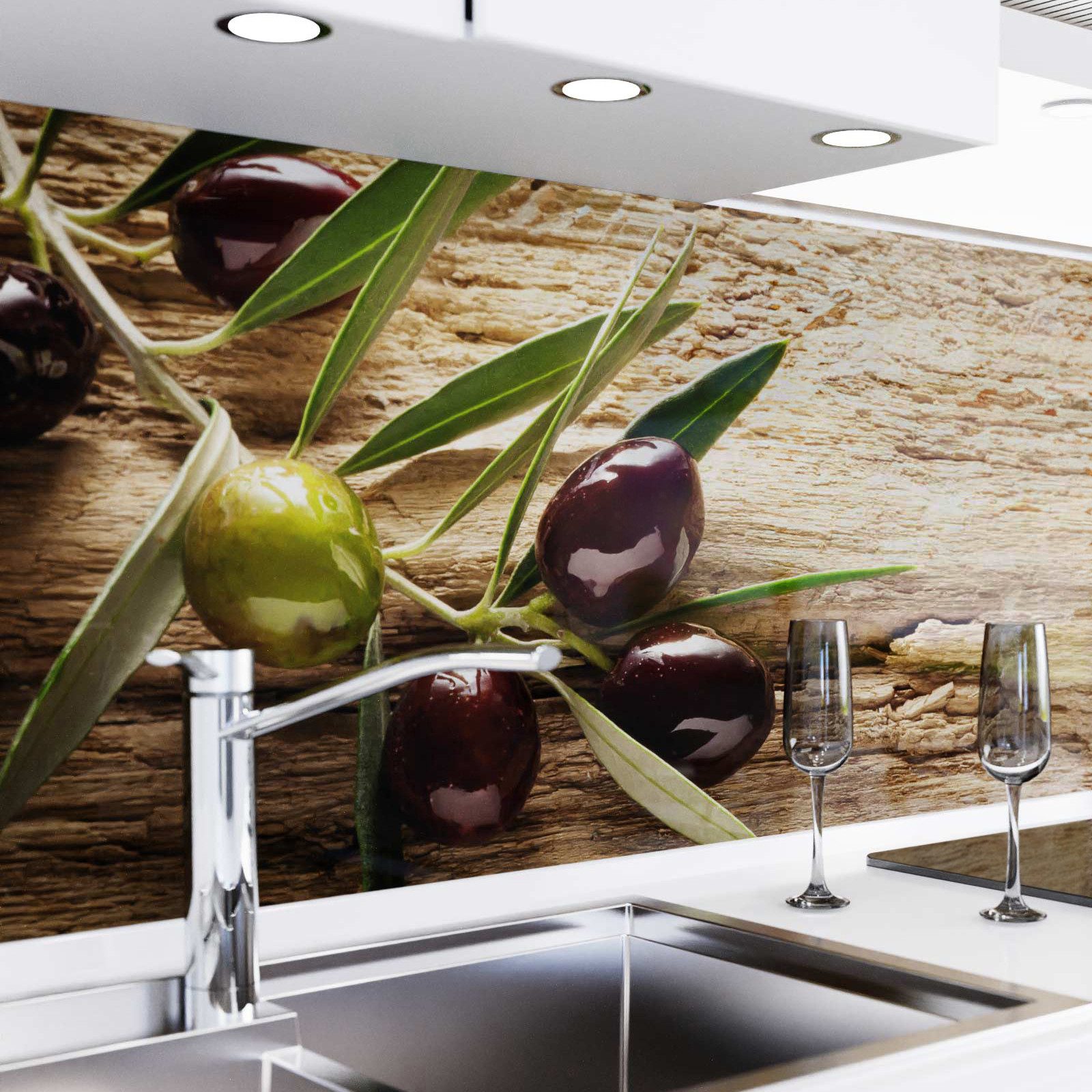 danario Küchenrückwand Folie selbstklebend - Matt - Spritzschutz Küche - versteift & robust