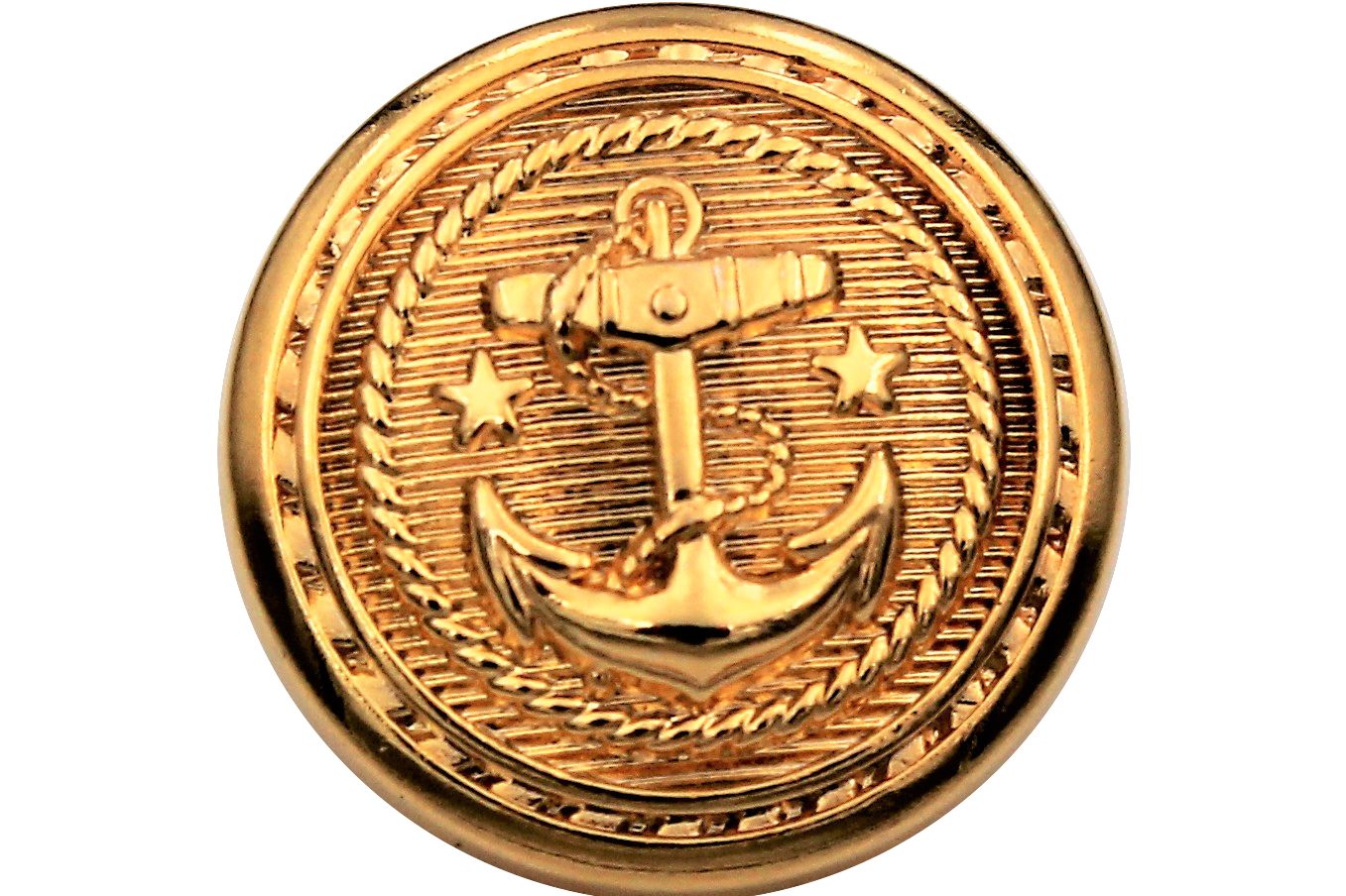 Hartmann-Knöpfe Knopf 10 Stück Anker Motiv gold farben glänzende Metall Ösenknöpfe