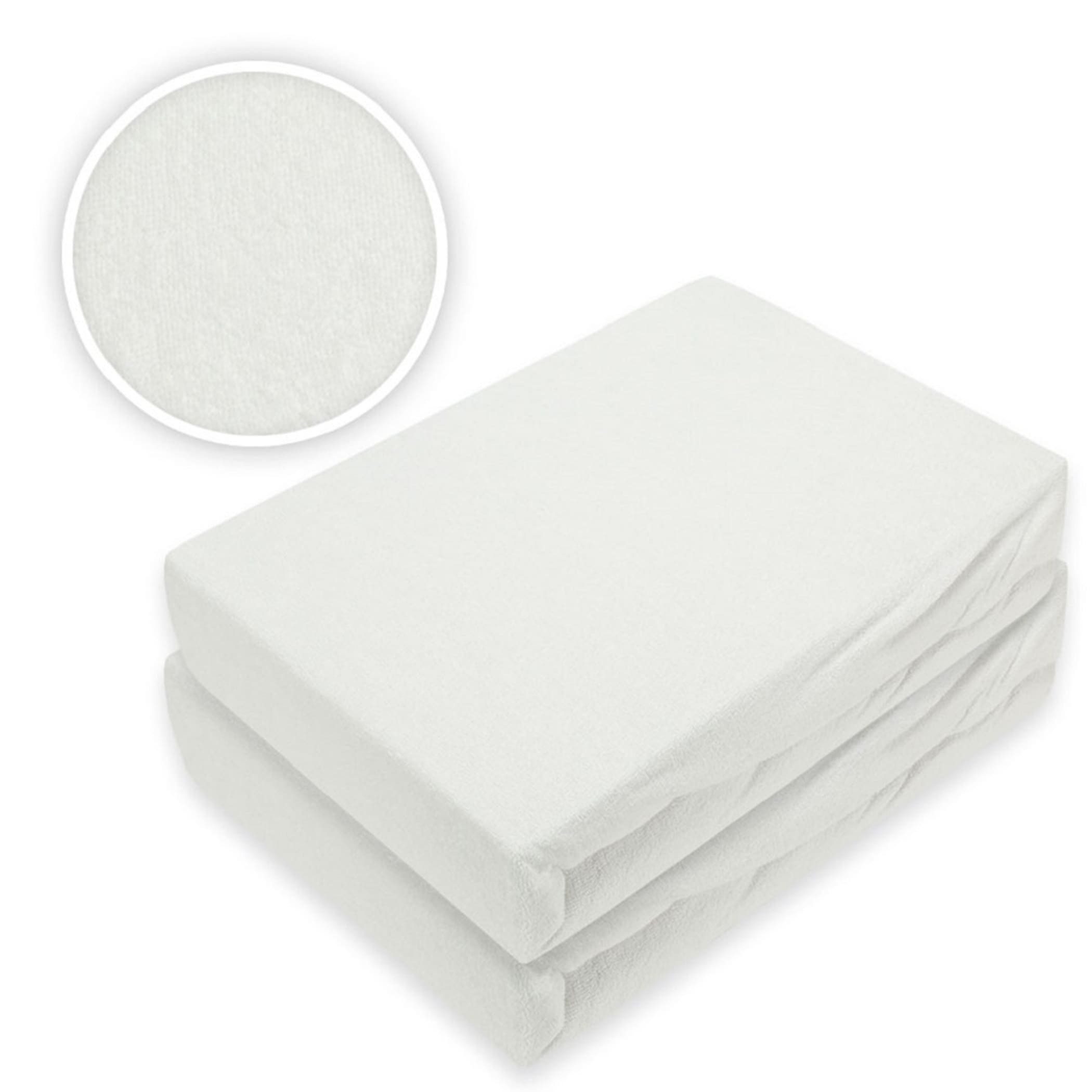 EXKLUSIV HEIMTEXTIL Spannbettlaken Doppelpack Frottee Spannbettlaken Weiss, Frottee, Gummizug: rundum, (2 Stück) – Bild 2 von 5