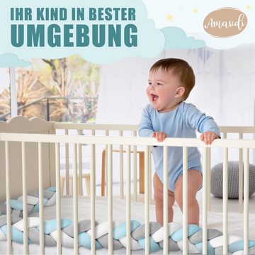 Amandi Bettnestchen Amandi Bettschlange – Bettumrandung Babybett – Länge 2m – Nestchen