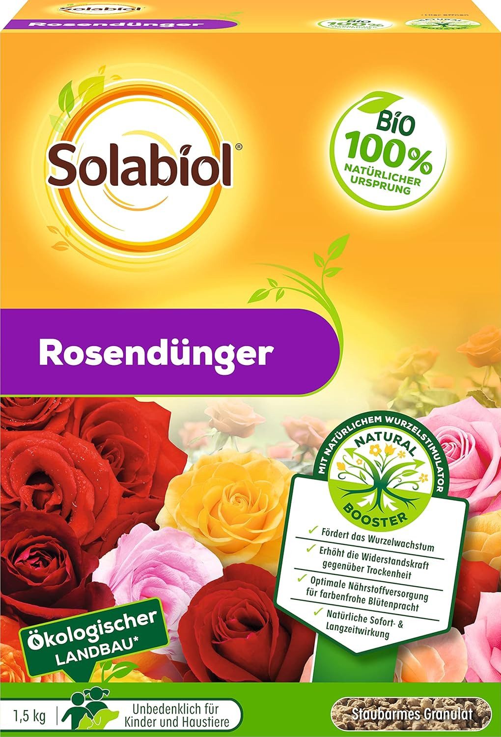 Solabiol Blumendünger Solabiol Rosendünger mit Wurzelstimulator 1,5 kg Packung
