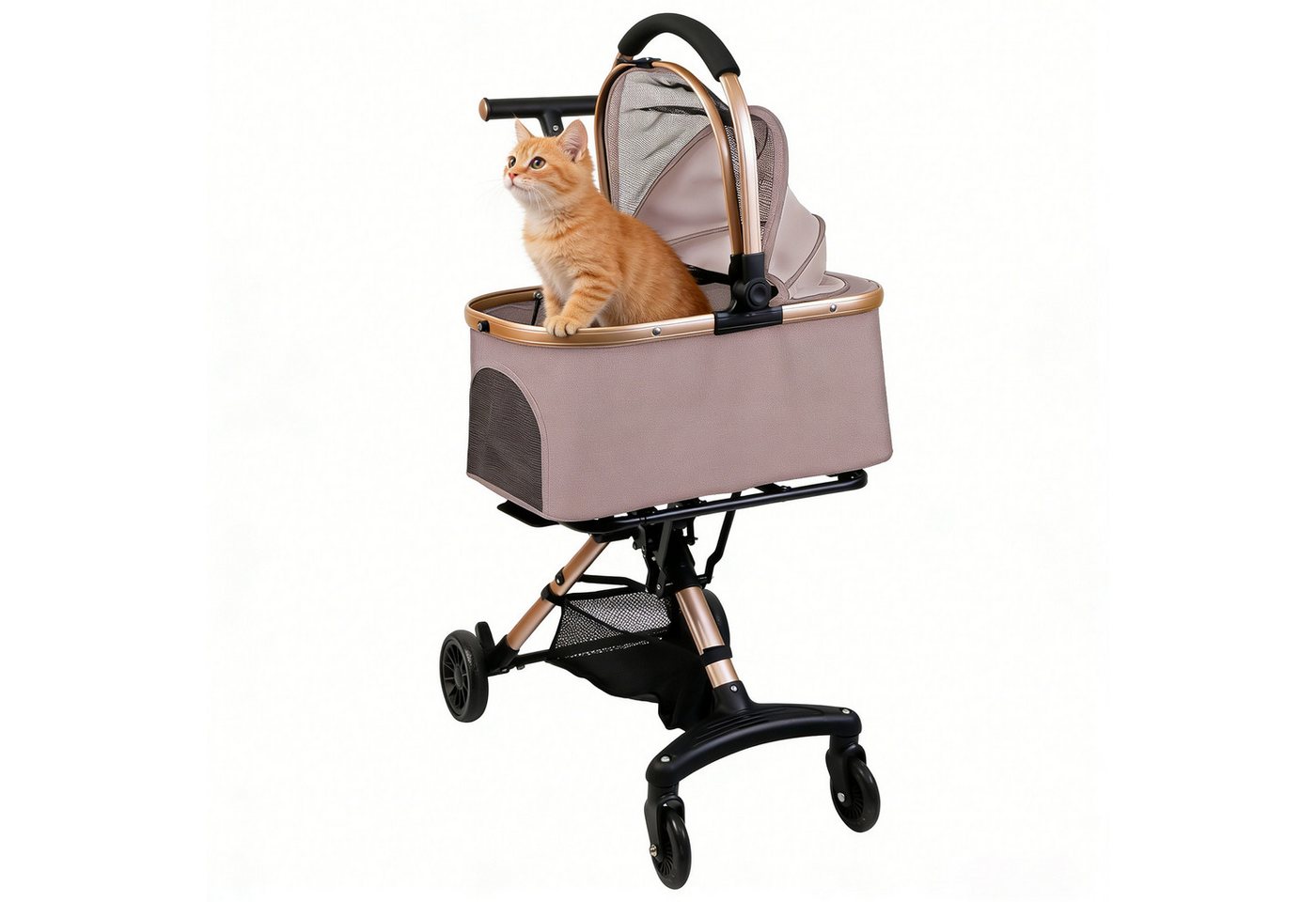 JEOBEST Hundebuggy 2 in1 Hunde Buggy Hundebox Tragetasche katzenwagen, (Hundetrolley, 1-tlg. Faltbarer) Oxford-Gewebe, 360° Rollen Design
