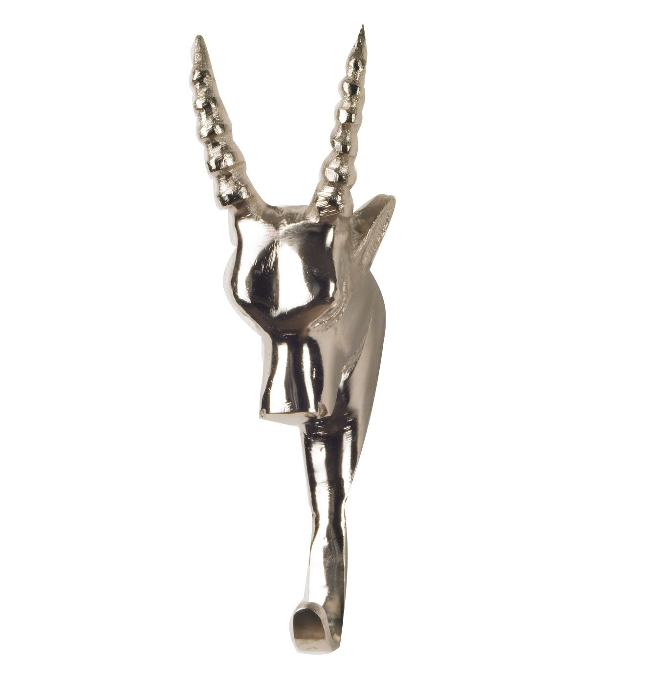 ARTRA Kleiderhaken Wandgarderobe Kleiderhaken silber Antilope Perro Hirsch Wanddeko, (1-St)