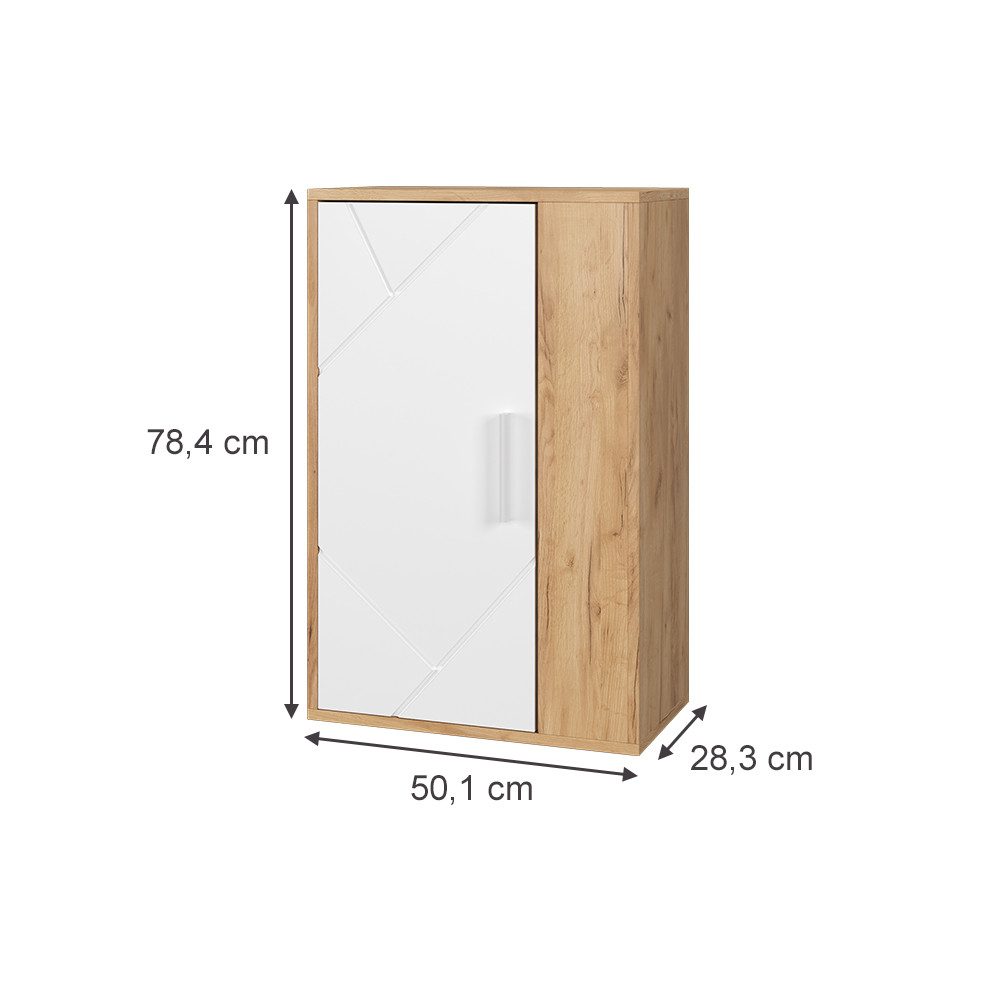 Vicco Bücherregal Berno, Goldkraft Eiche/Weiß, 50.1 günstig online kaufen