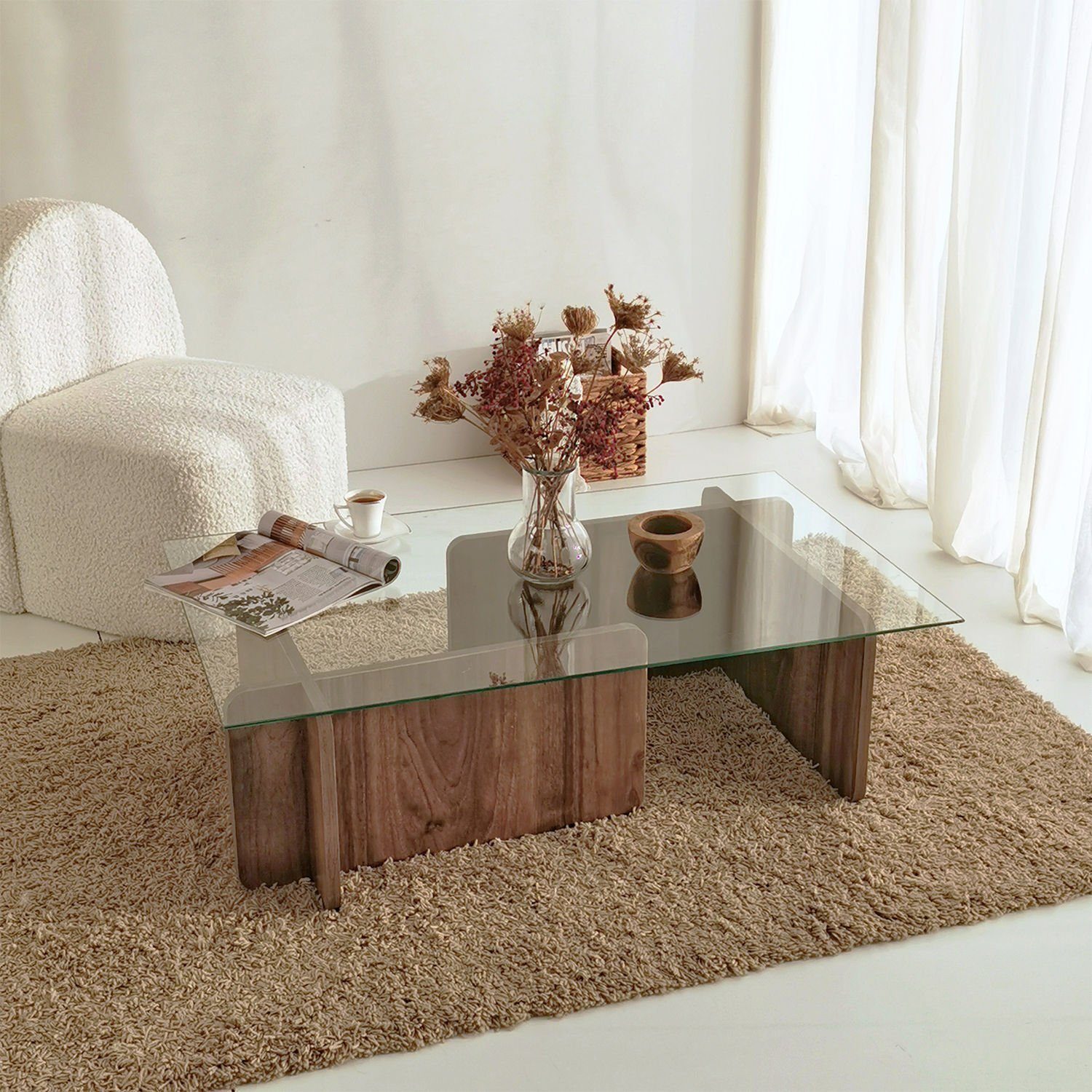 Skye Decor Couchtisch 30x105x65 cm, 100 getempertes Glas