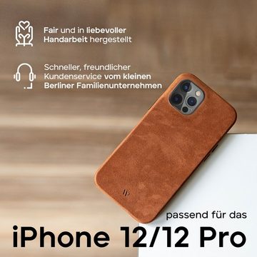 wiiuka Smartphone-Hülle skiin MORE Handyhülle für iPhone 12 / 12 Pro, Handgefertigt - Deutsches Leder, Premium Case