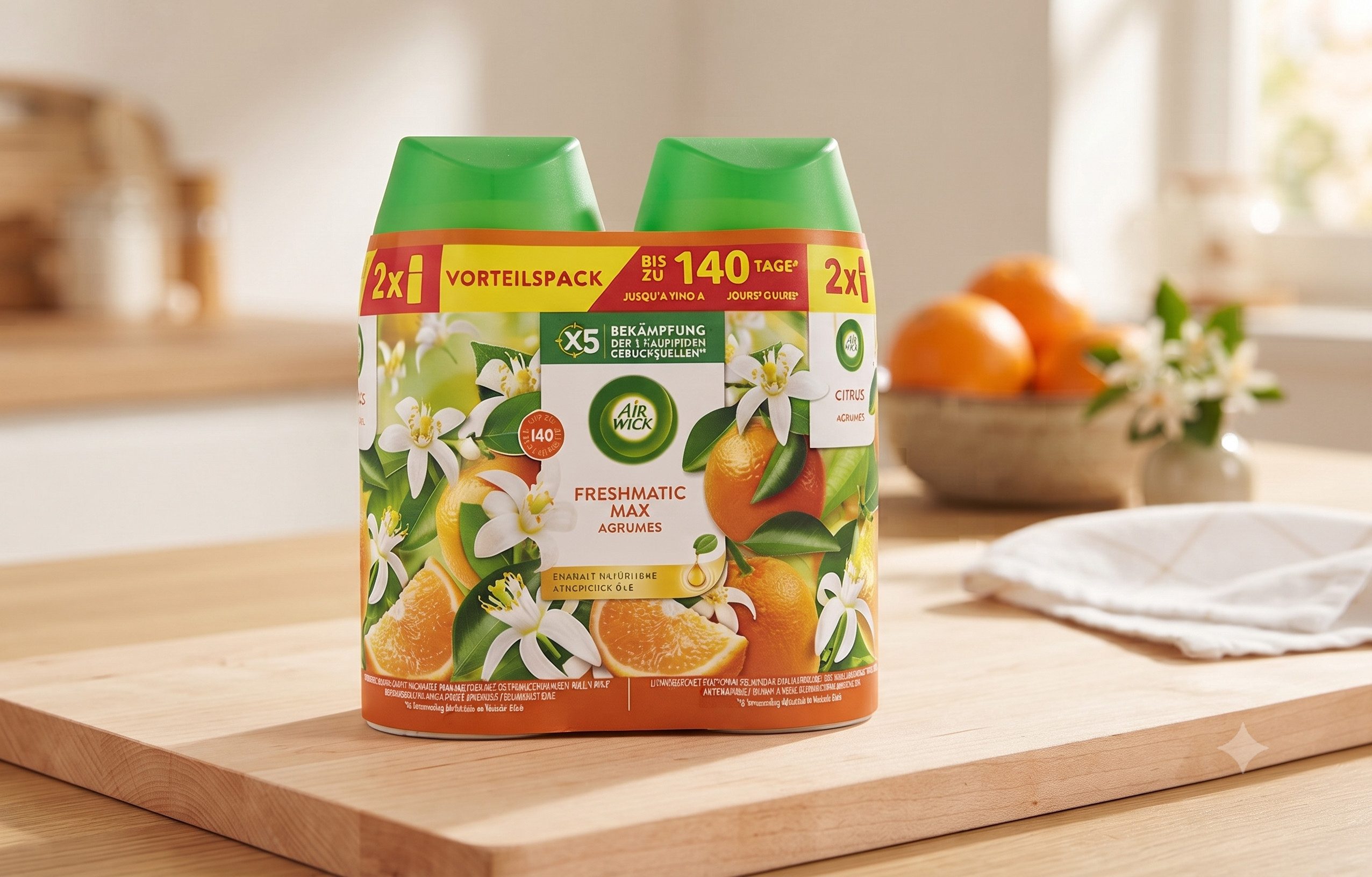 Air Wick Raumduft AIR WICK Lufterfrischer Freshmatic Citrus Nachfüllpack 500 ml