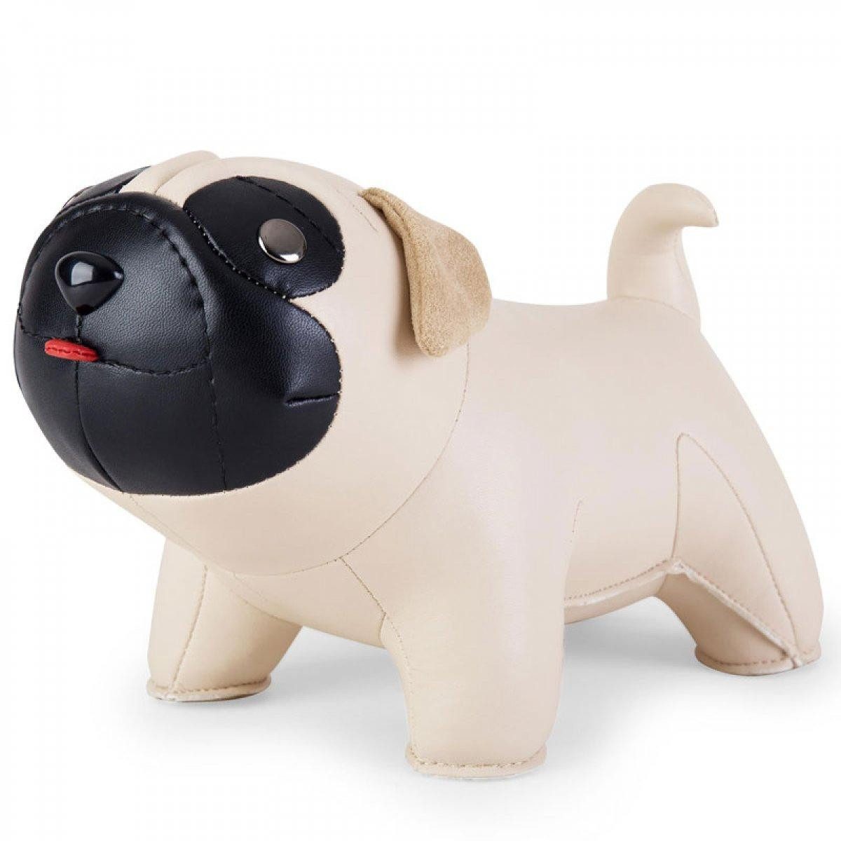 Züny Buchstütze Buchstütze Dekorationsobjekt Hund Mops Beige (1kg)