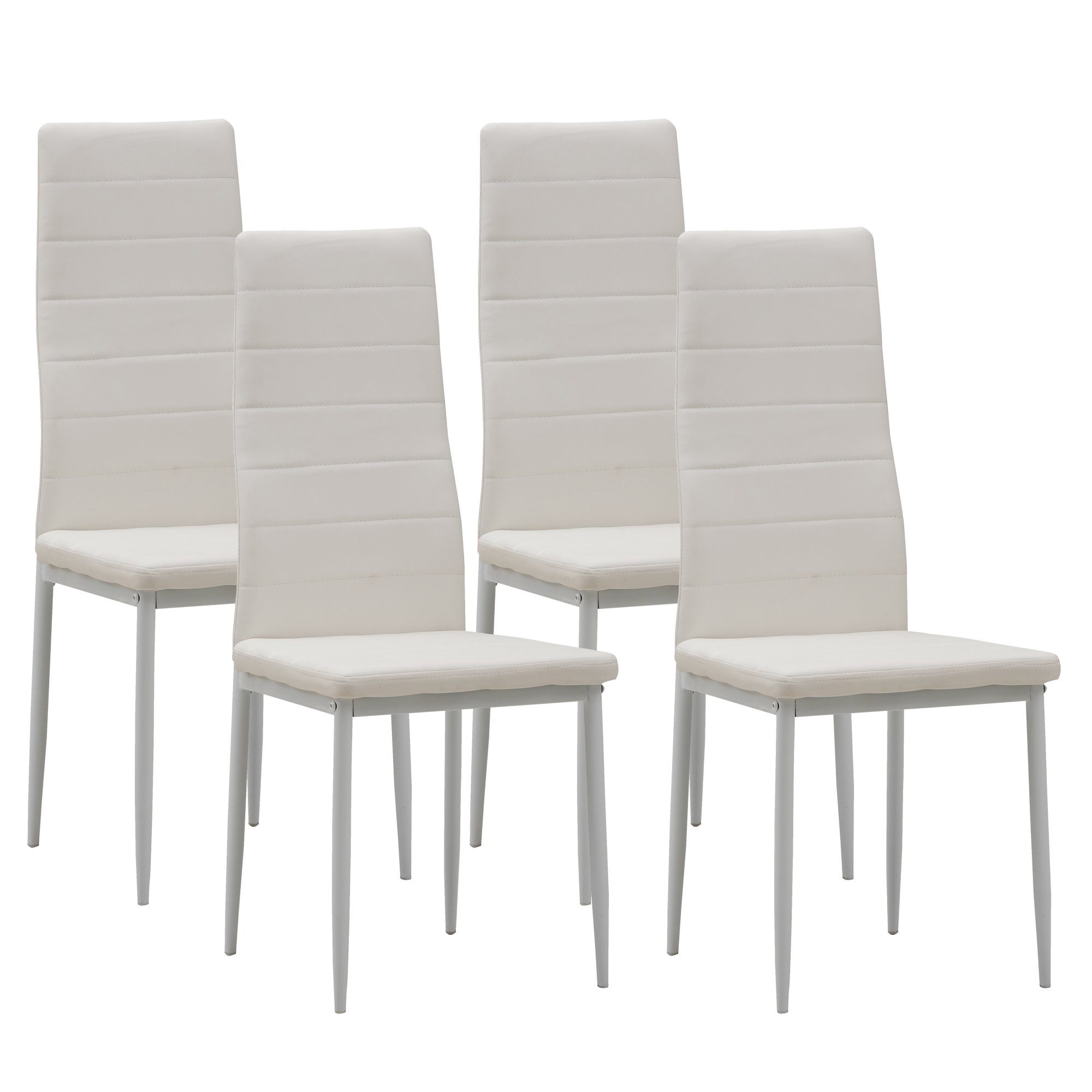 Belastbarkeit, Weiss Albatros Italienisches Esszimmerestuhl Bezug MILANO, Modern Albatros hohe Kunstleder Küchenstuhl Esszimmerstuhl Set, Polsterstuhl, Beige Beige), Design, | edles International (4er