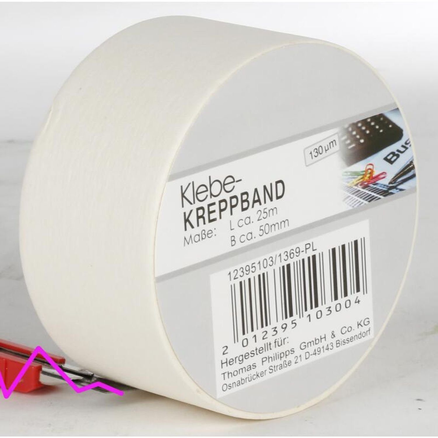 Streic BURI Bedarf Farben Klebe Kreppband Maler Creme 25m Büro Klebeband 12x Abkleben