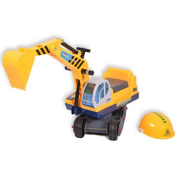 Moni Spielzeug-Auto Spielzeug Bagger 138, mit Helm, 77 cm lang Lenkrad Hupe, bewegliche Schaufel