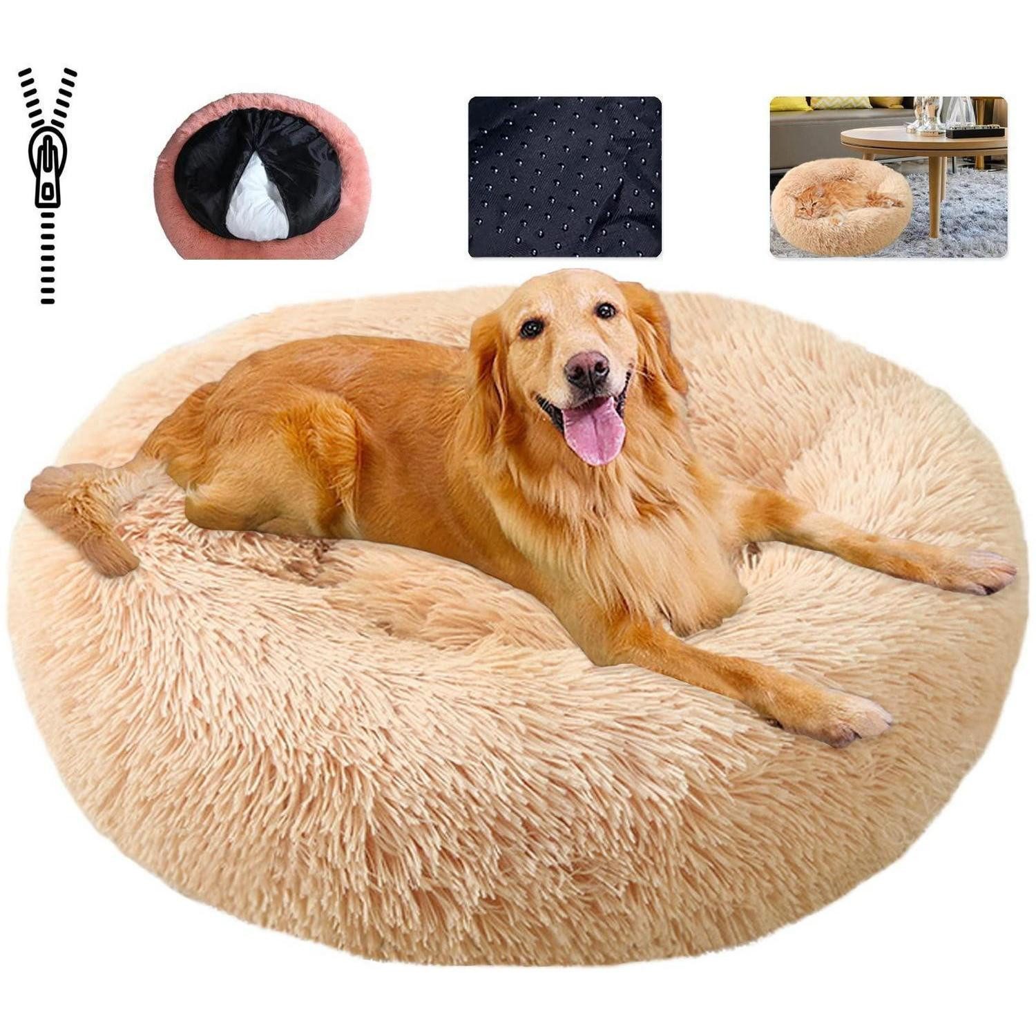 LuxusKollektion Tierkissen Haustierbett flauschig rund L-70cm