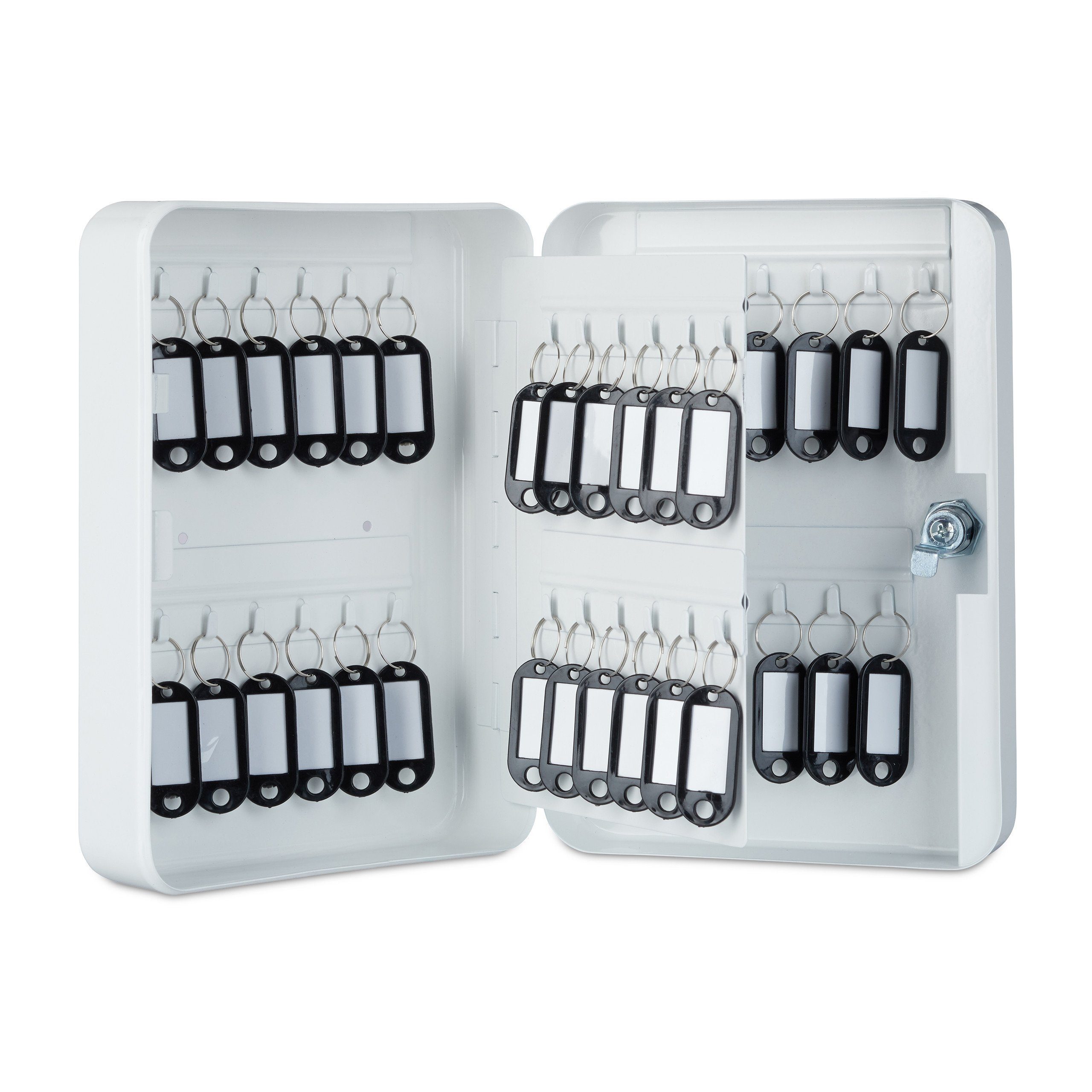 relaxdays Schlüsselkasten Metall abschließbar, weiß günstig online kaufen