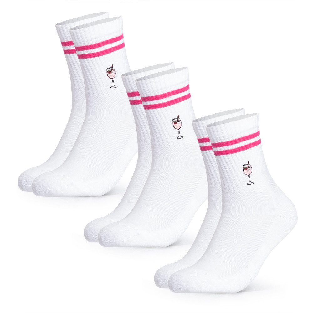 OCCULTO Tennissocken Damen & Herren Motiv Tennissocken 3er Pack (Modell: Summer) (3-Paar)