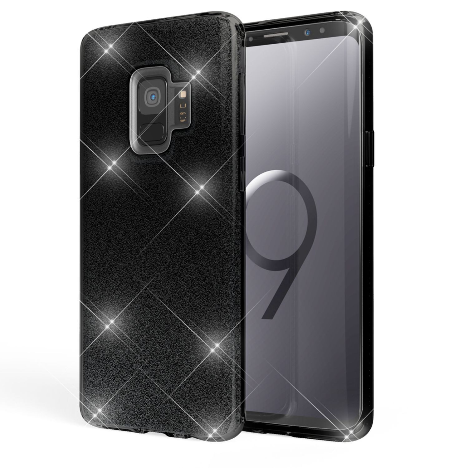 Nalia Smartphone-Hülle Samsung Galaxy S9 14,7 cm (5,8 Zoll), Glitzer Silikon Hülle / Verstärkte Innenseite / Glänzende Schutzhülle